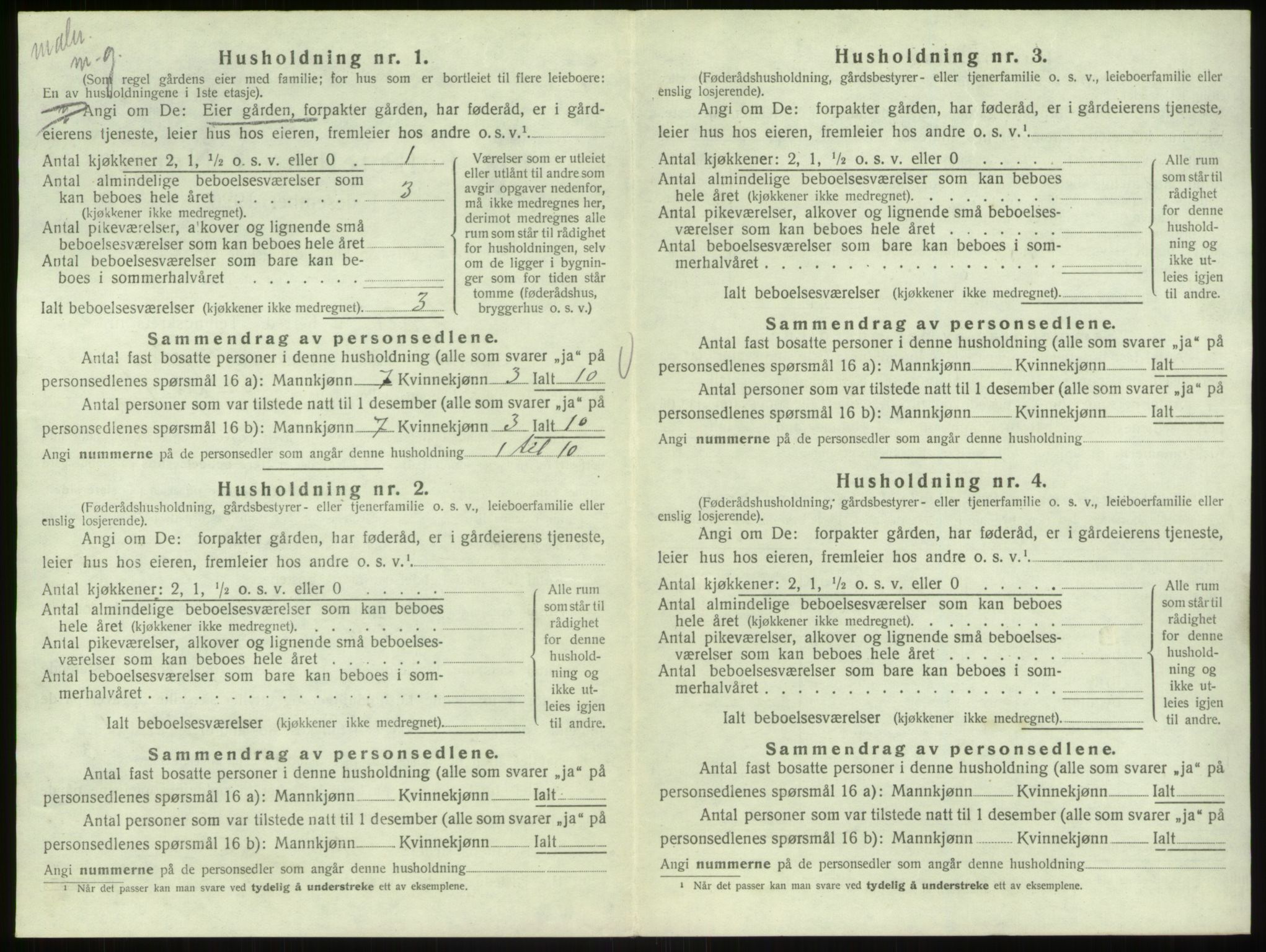 SAB, 1920 census for Bruvik, 1920, p. 934