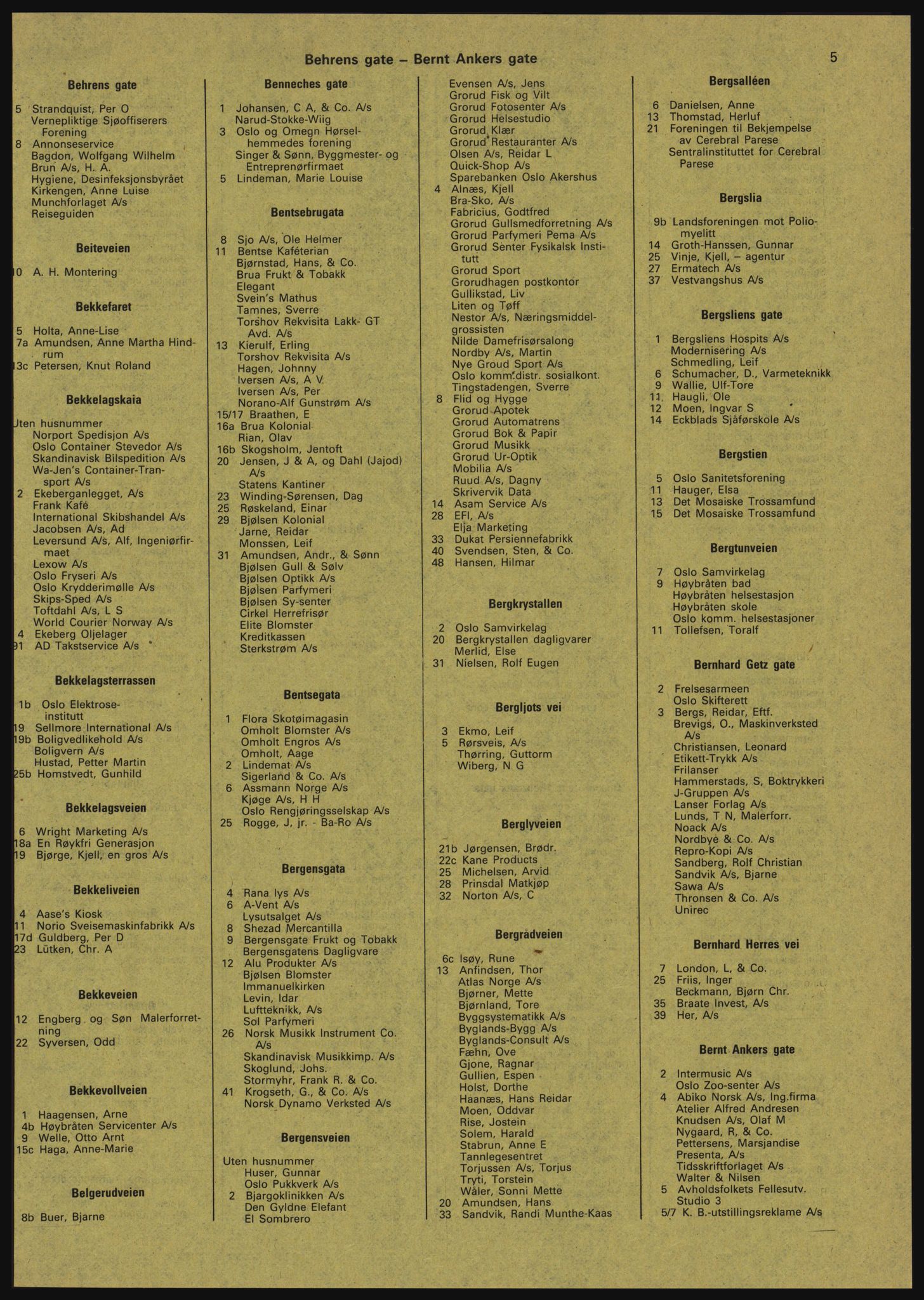 Kristiania/Oslo adressebok, PUBL/-, 1982-1983, p. 5