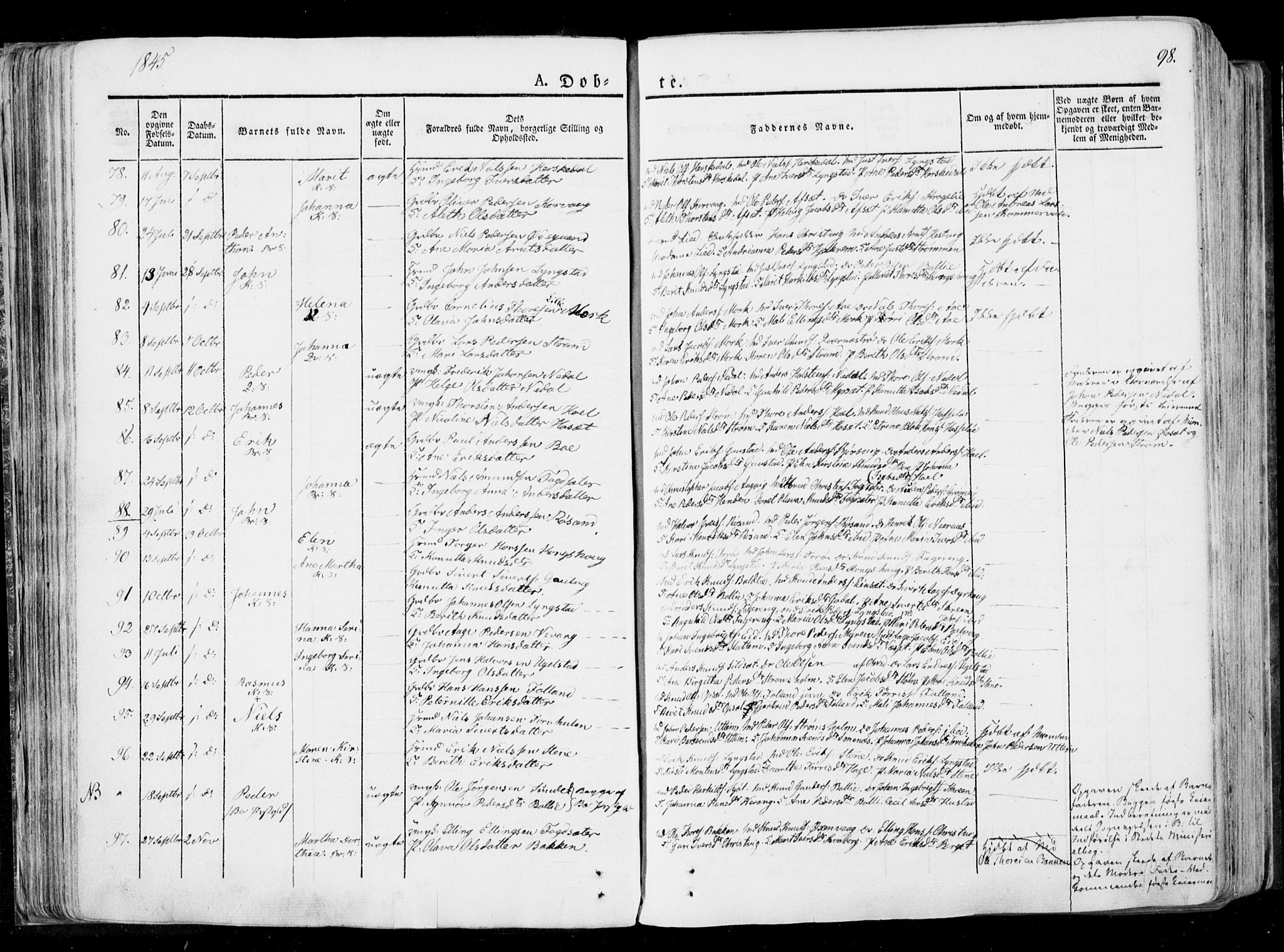 Ministerialprotokoller, klokkerbøker og fødselsregistre - Møre og Romsdal, AV/SAT-A-1454/568/L0803: Parish register (official) no. 568A10, 1830-1853, p. 98