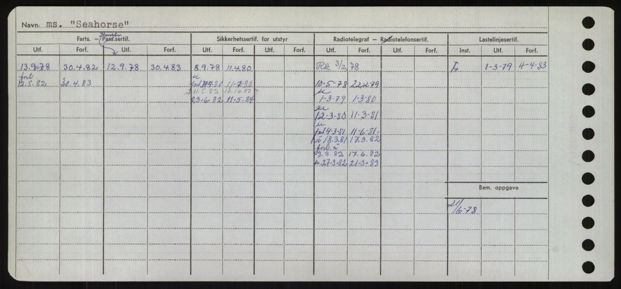 Sjøfartsdirektoratet med forløpere, Skipsmålingen, RA/S-1627/H/Hd/L0032: Fartøy, San-Seve, p. 356