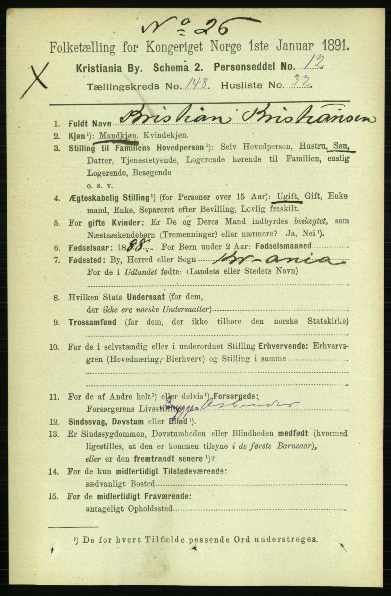 RA, 1891 census for 0301 Kristiania, 1891, p. 82891