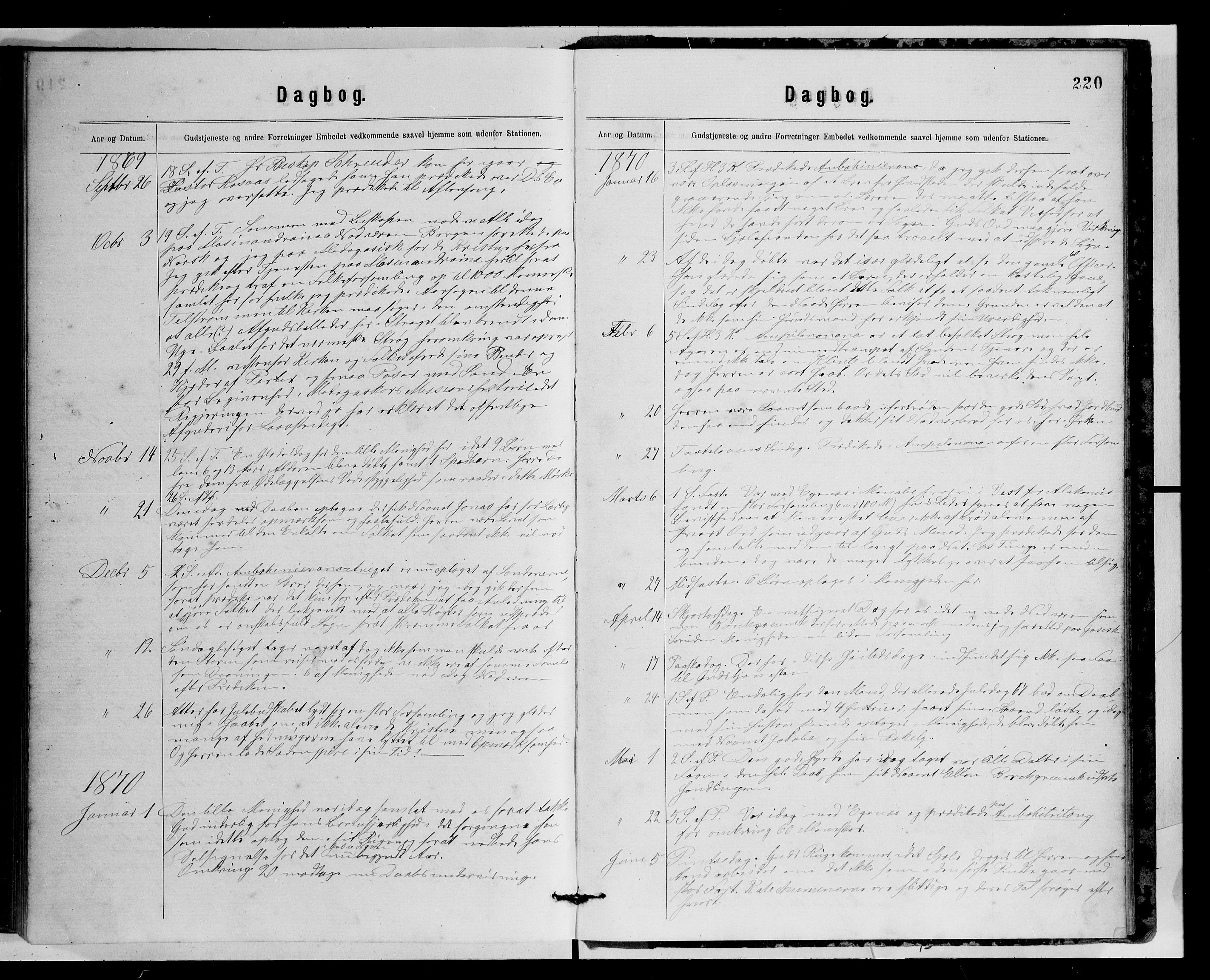 Archives FLM/NMS, Madagaskar, VID/MA-A-1163/D/Db/L0269: Parish register (official) no. 1, 1867-1884, p. 220