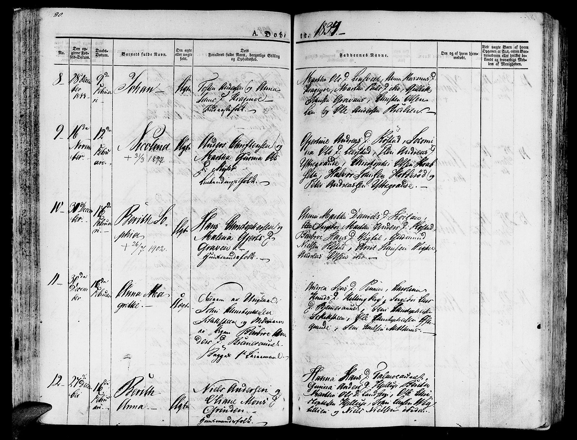 Ministerialprotokoller, klokkerbøker og fødselsregistre - Nord-Trøndelag, SAT/A-1458/701/L0006: Parish register (official) no. 701A06, 1825-1841, p. 80