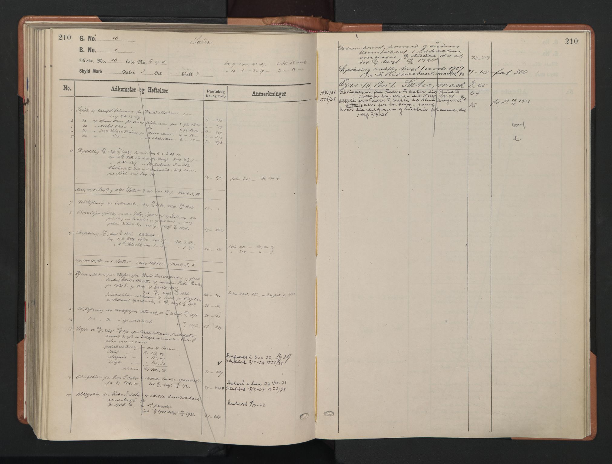 Romsdal sorenskriveri, AV/SAT-A-4149/1/2/2Aa/L0031: Mortgage register no. 31, p. 210