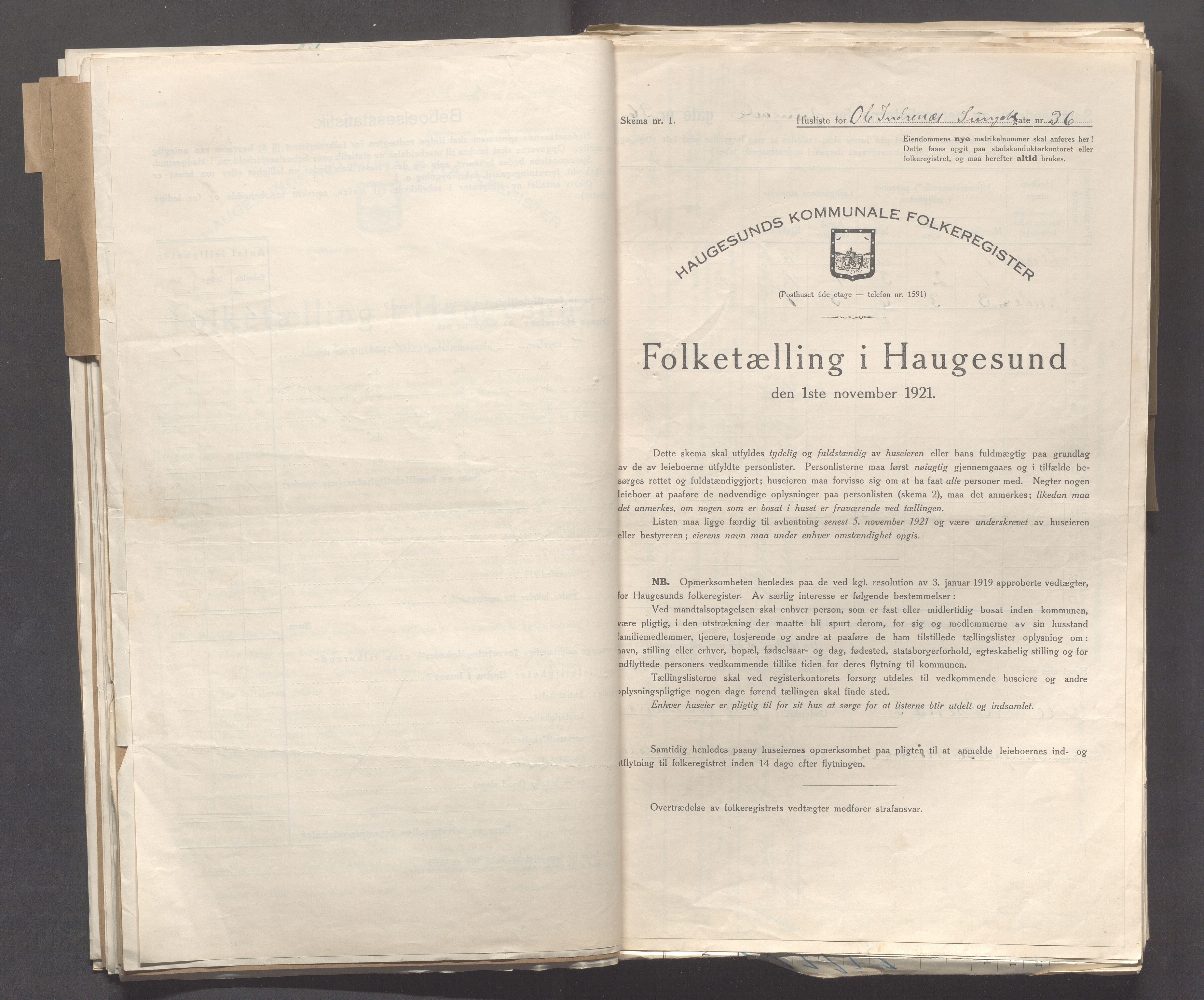 IKAR, Local census 1.11.1921 for Haugesund, 1921, p. 7065