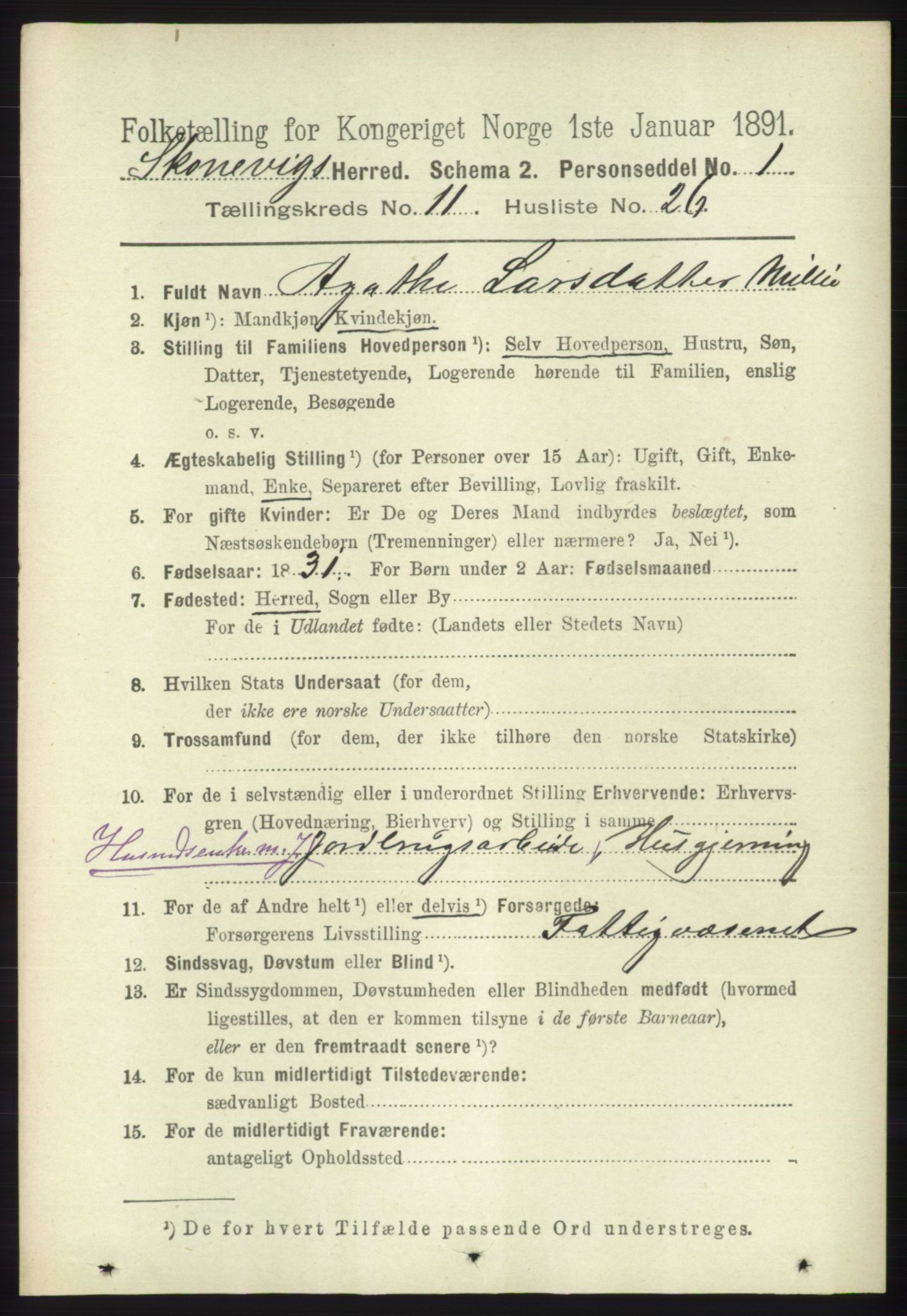 RA, 1891 census for 1212 Skånevik, 1891, p. 3483