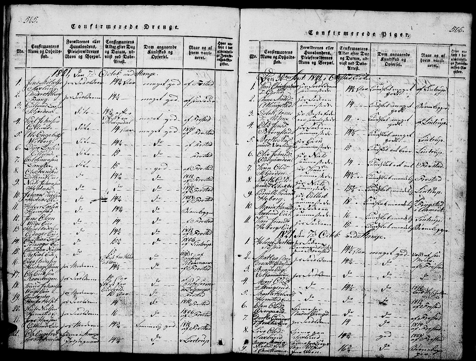 Stange prestekontor, AV/SAH-PREST-002/L/L0001: Parish register (copy) no. 1, 1814-1825, p. 505-506