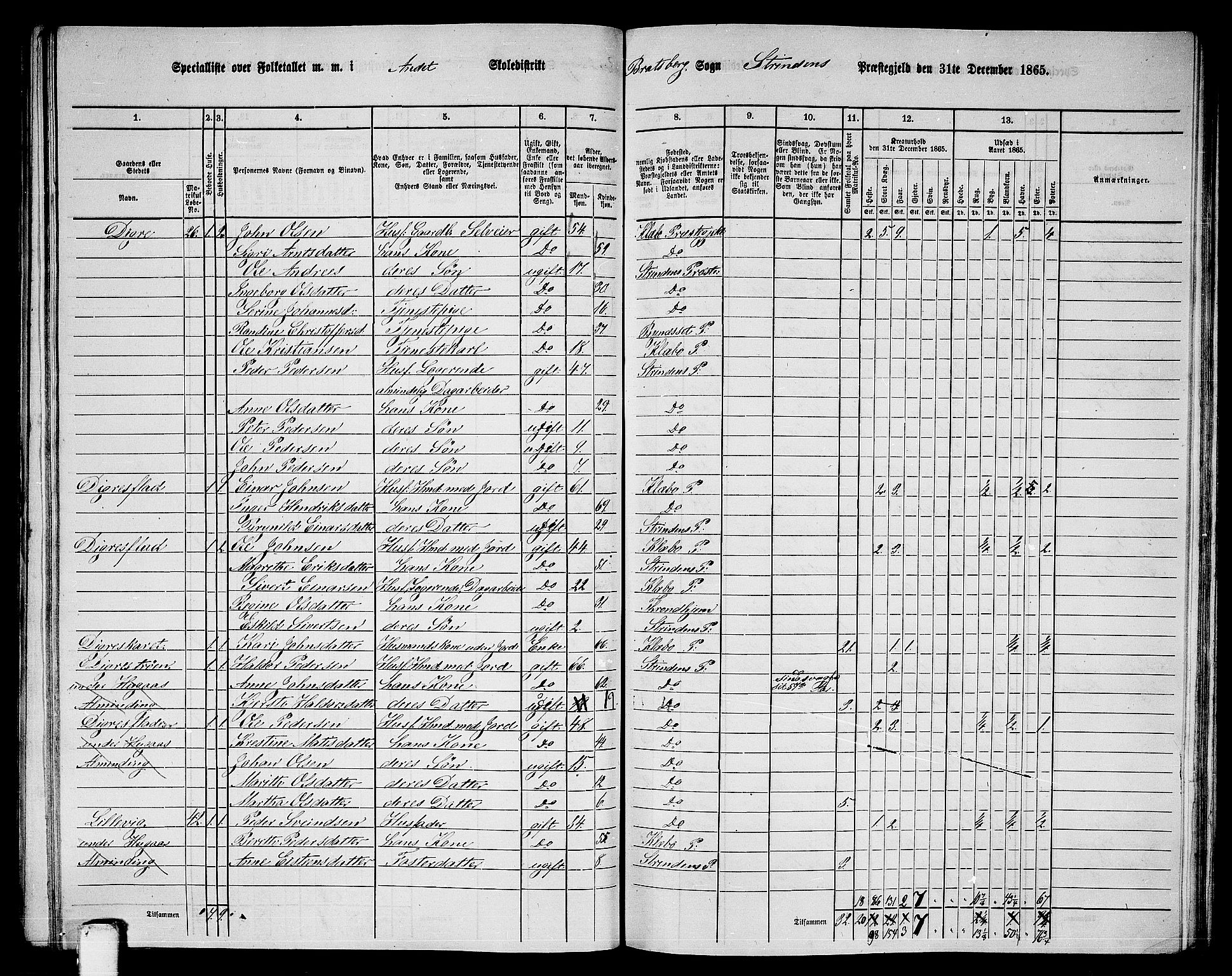 RA, 1865 census for Strinda, 1865, p. 180