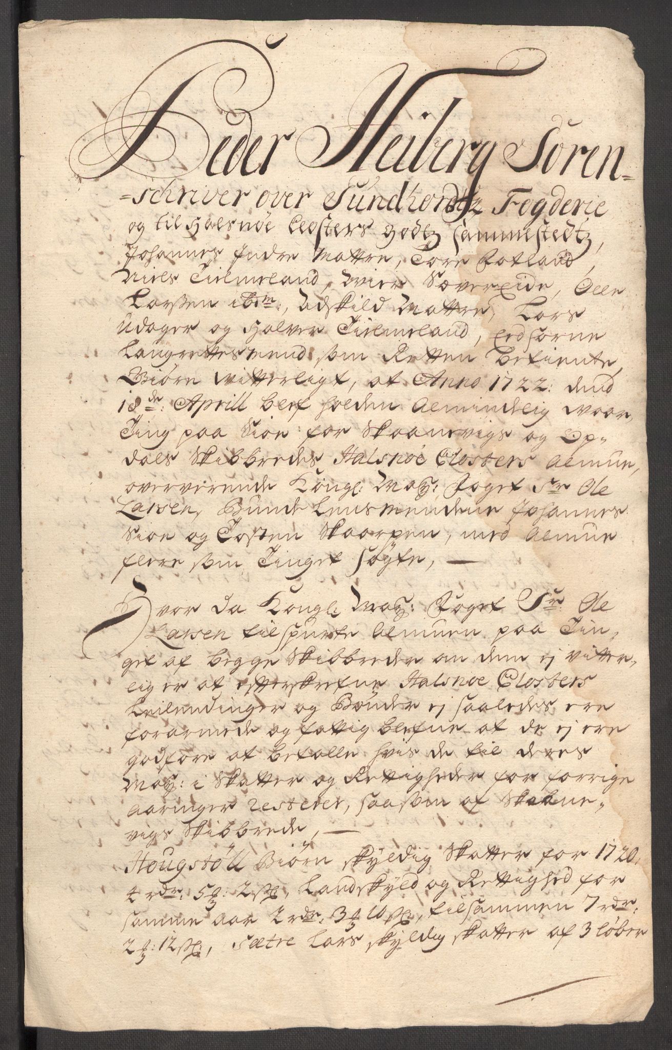 Rentekammeret inntil 1814, Reviderte regnskaper, Fogderegnskap, RA/EA-4092/R48/L3000: Fogderegnskap Sunnhordland og Hardanger, 1721, p. 419