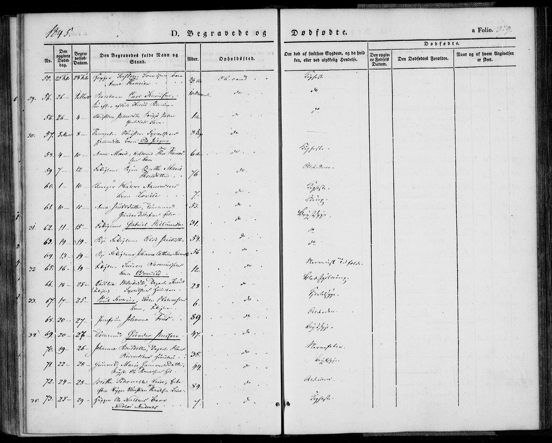 Kristiansand domprosti, AV/SAK-1112-0006/F/Fa/L0013: Parish register (official) no. A 13, 1842-1851, p. 379