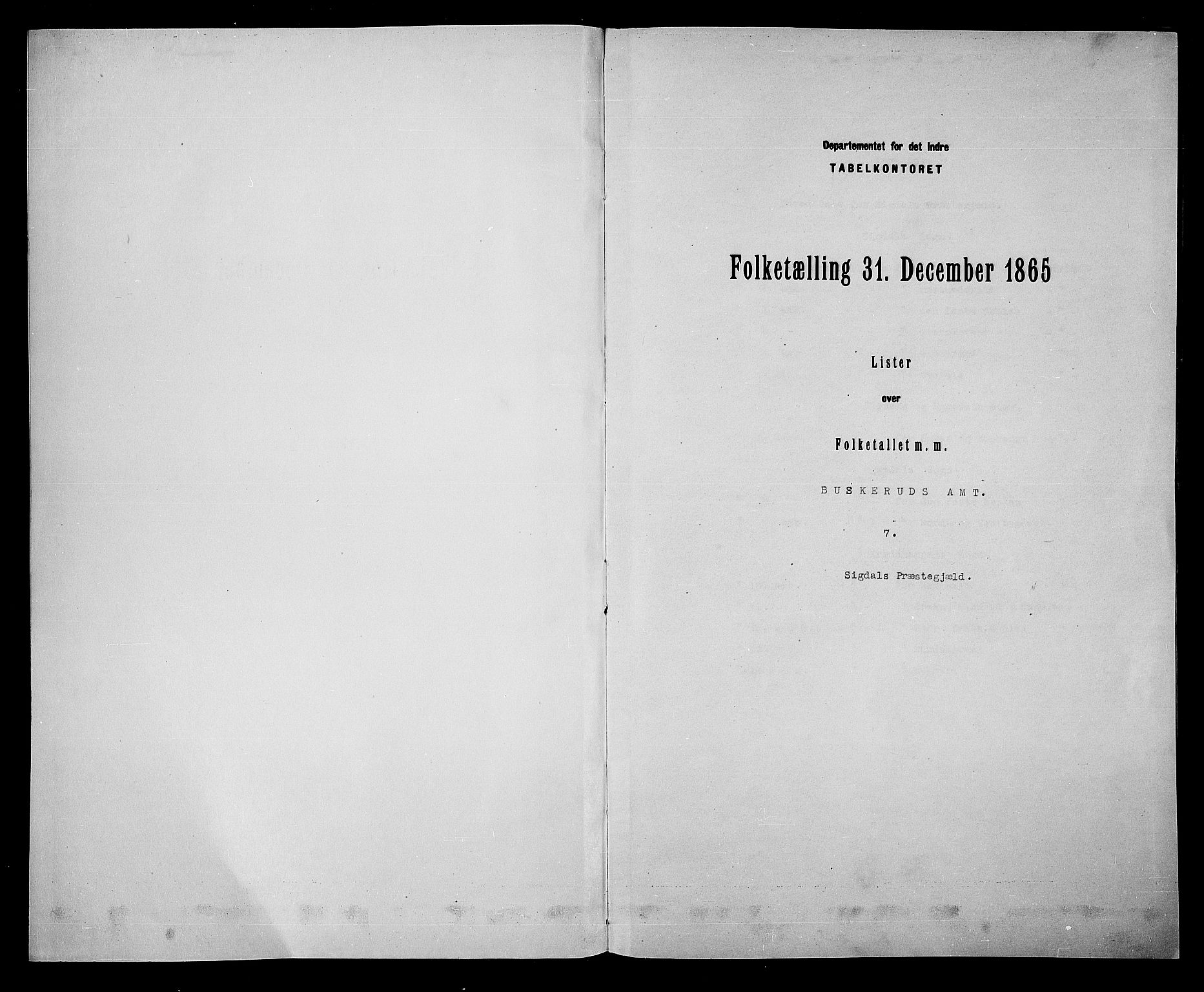 RA, 1865 census for Sigdal, 1865, p. 3