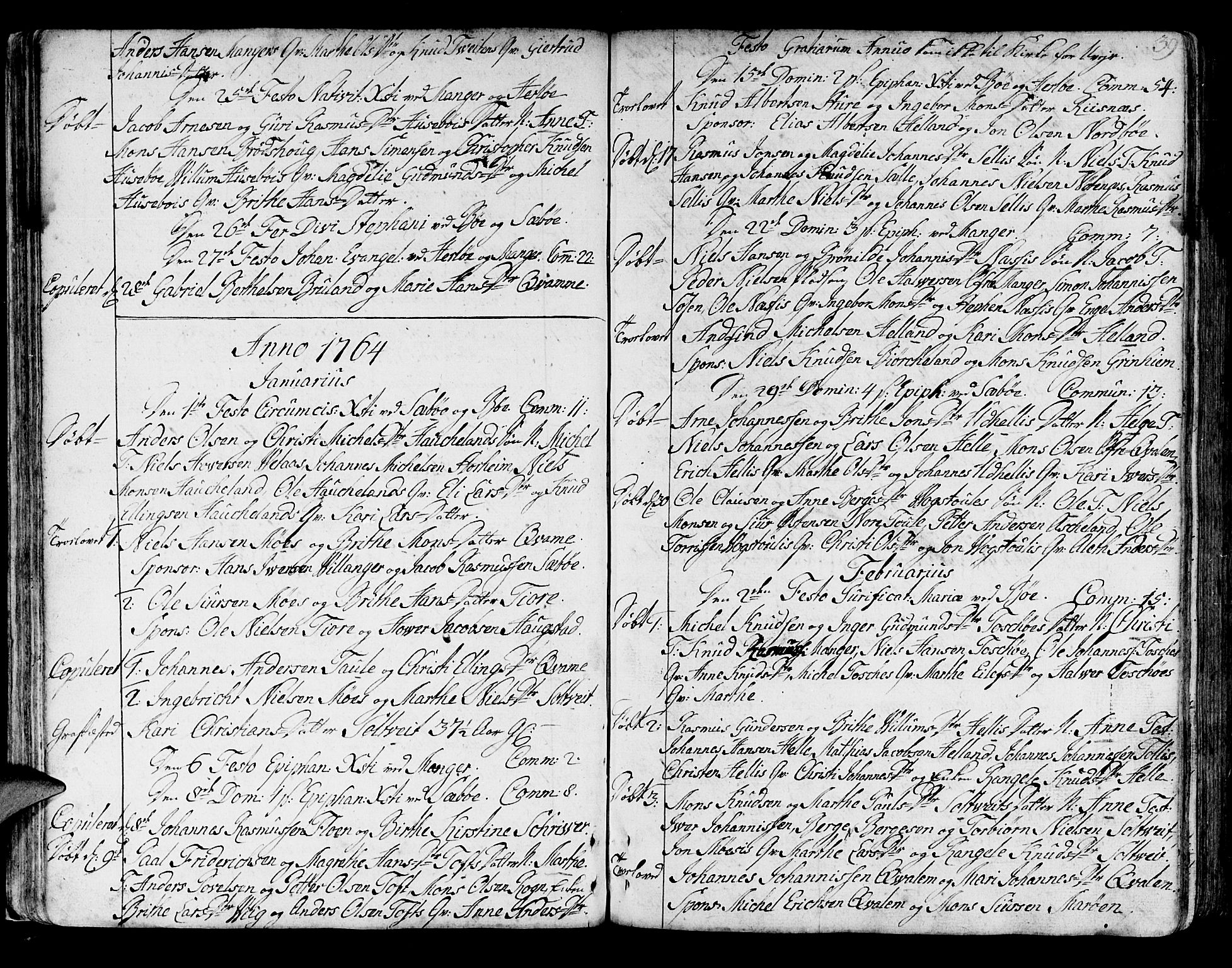 Manger sokneprestembete, AV/SAB-A-76801/H/Haa: Parish register (official) no. A 1, 1759-1791, p. 39