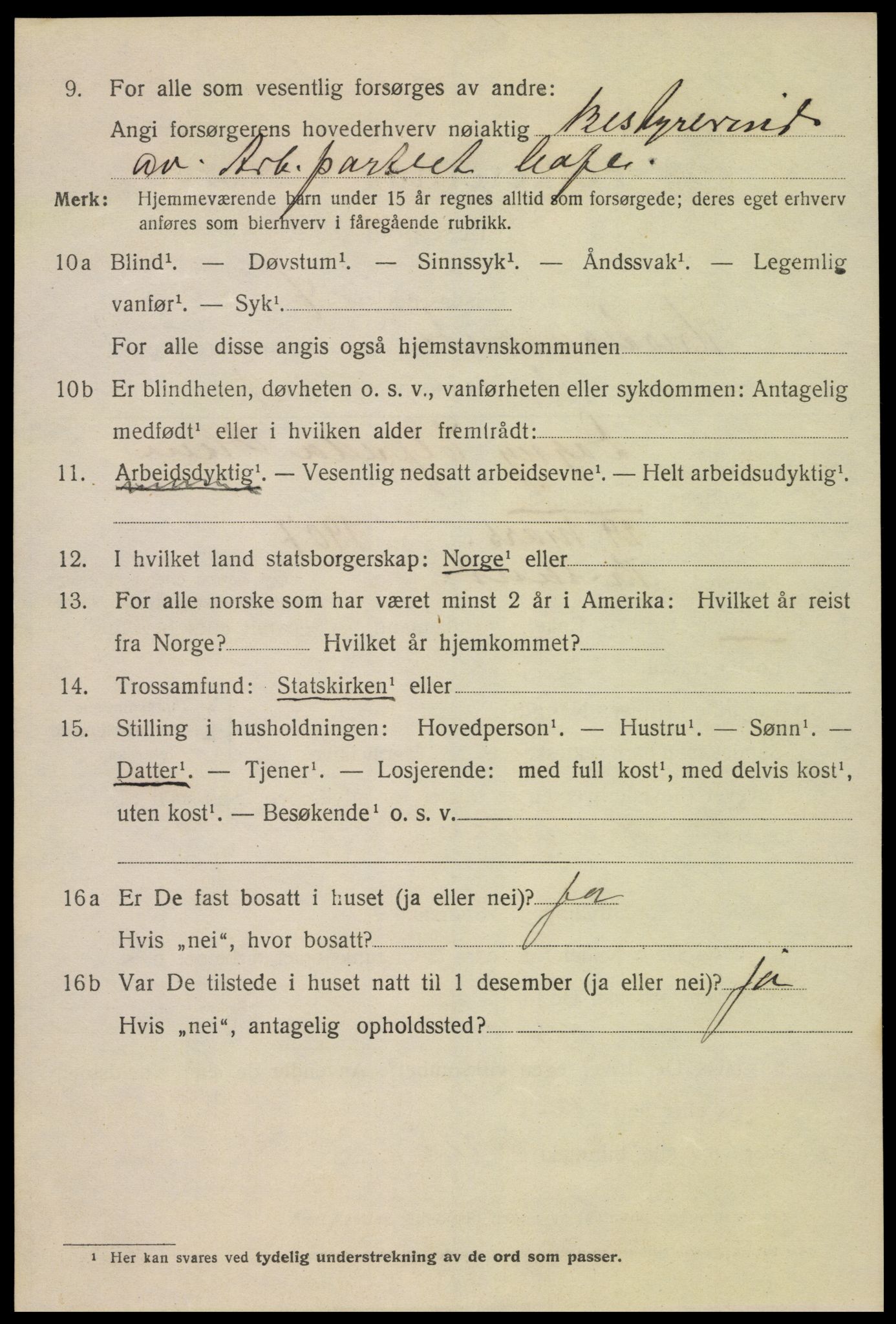 SAK, 1920 census for Kristiansand, 1920, p. 22908