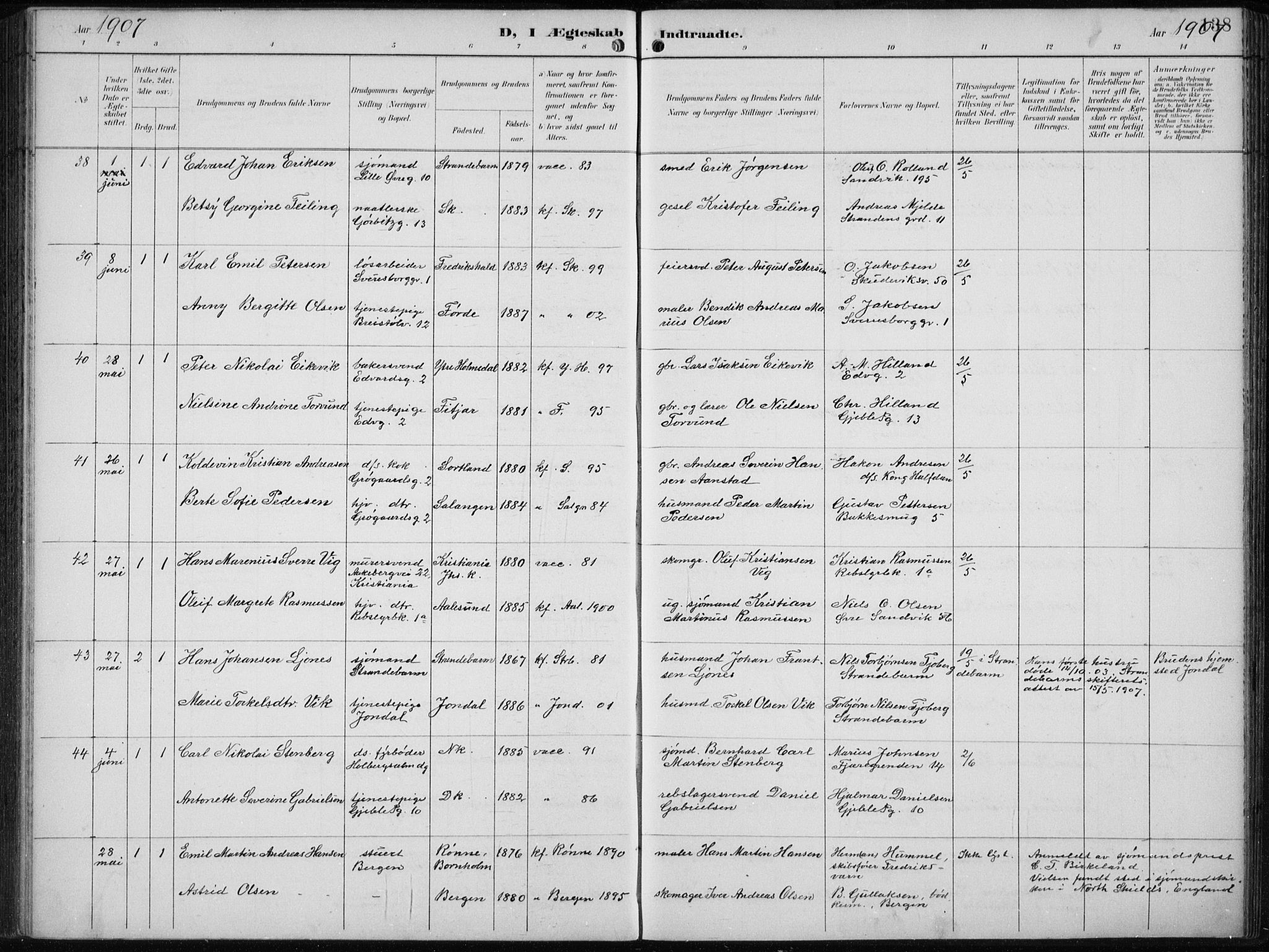 Sandviken Sokneprestembete, AV/SAB-A-77601/H/Ha/L0014: Parish register (official) no. D 1, 1896-1911, p. 138