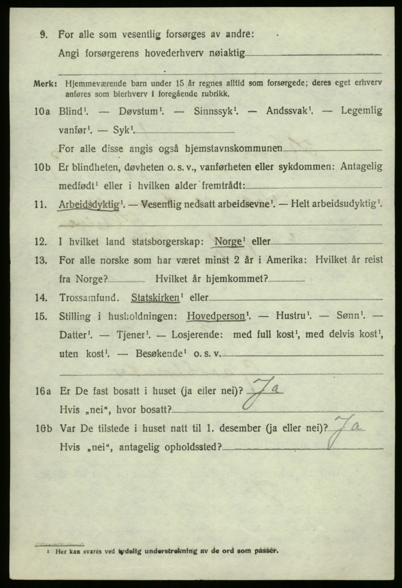 SAB, 1920 census for Kinn, 1920, p. 2722