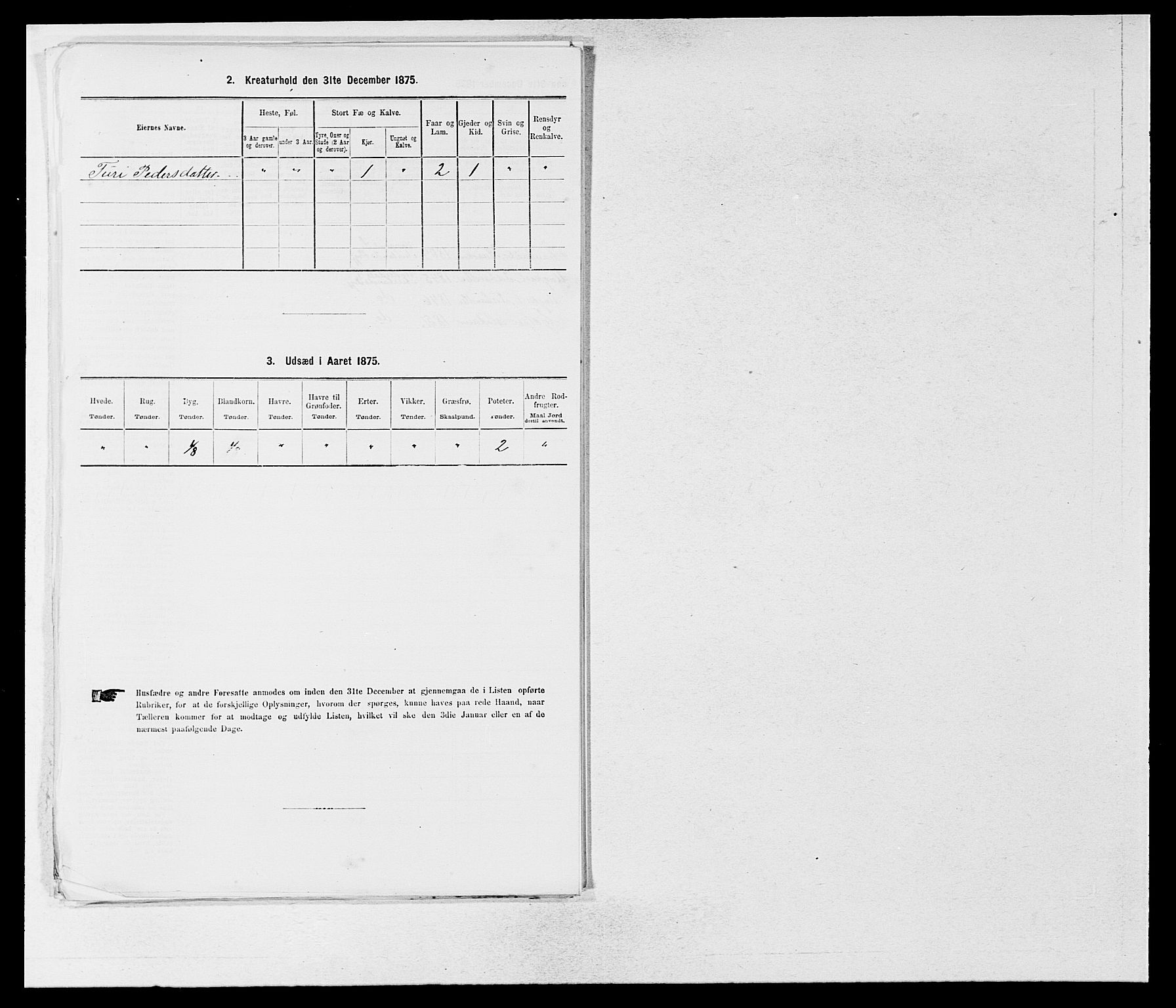 SAB, 1875 census for 1421P Aurland, 1875, p. 115