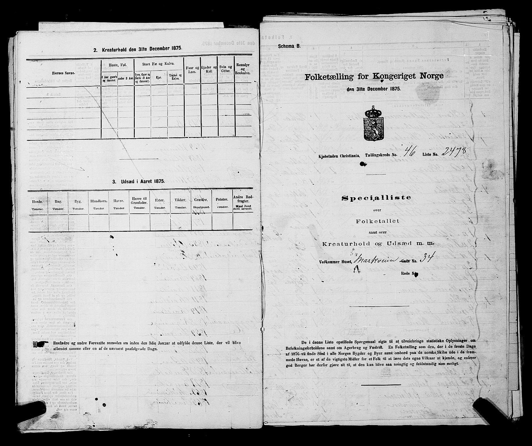 RA, 1875 census for 0301 Kristiania, 1875, p. 6947