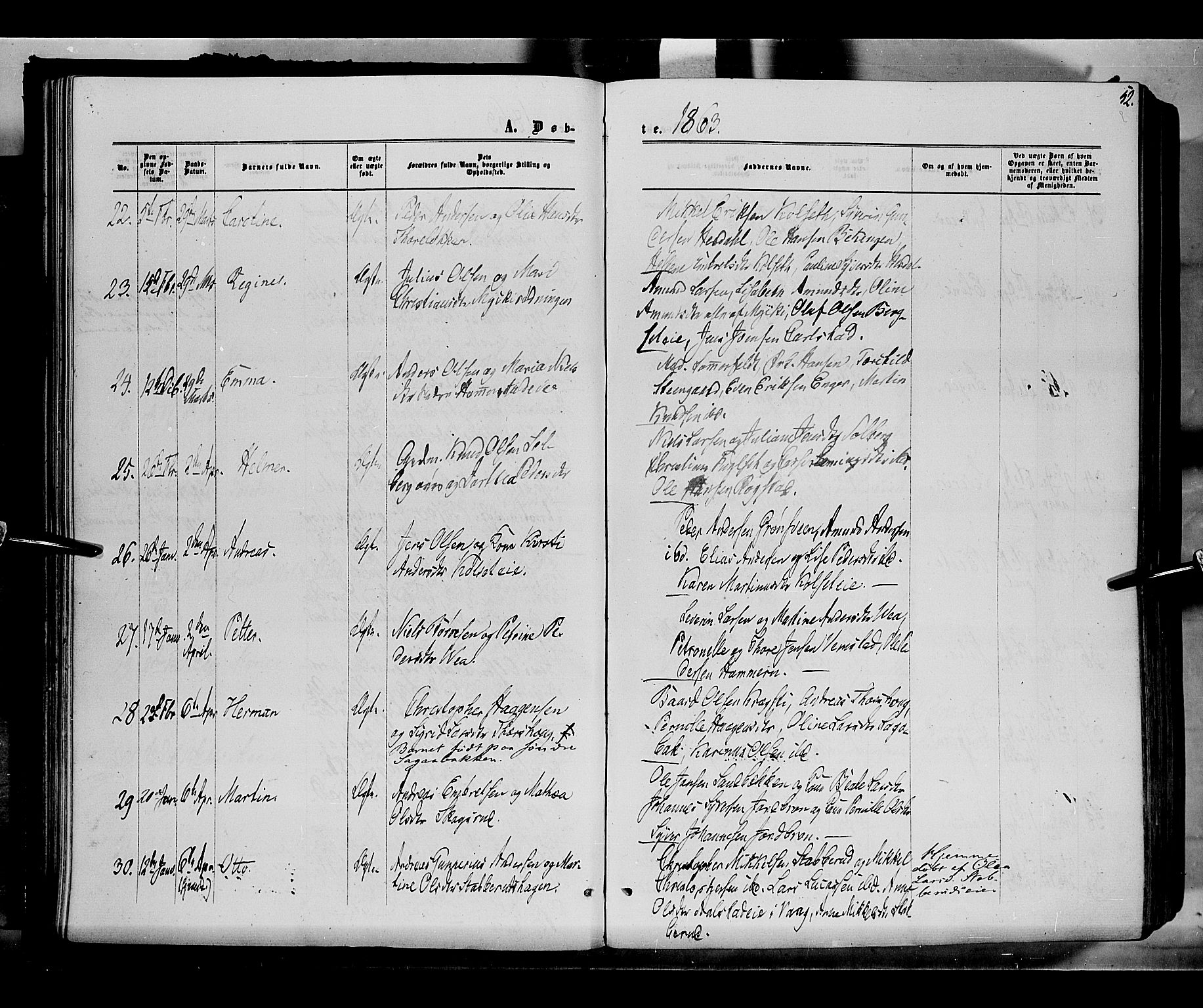 Løten prestekontor, SAH/PREST-022/K/Ka/L0008: Parish register (official) no. 8, 1860-1877, p. 52