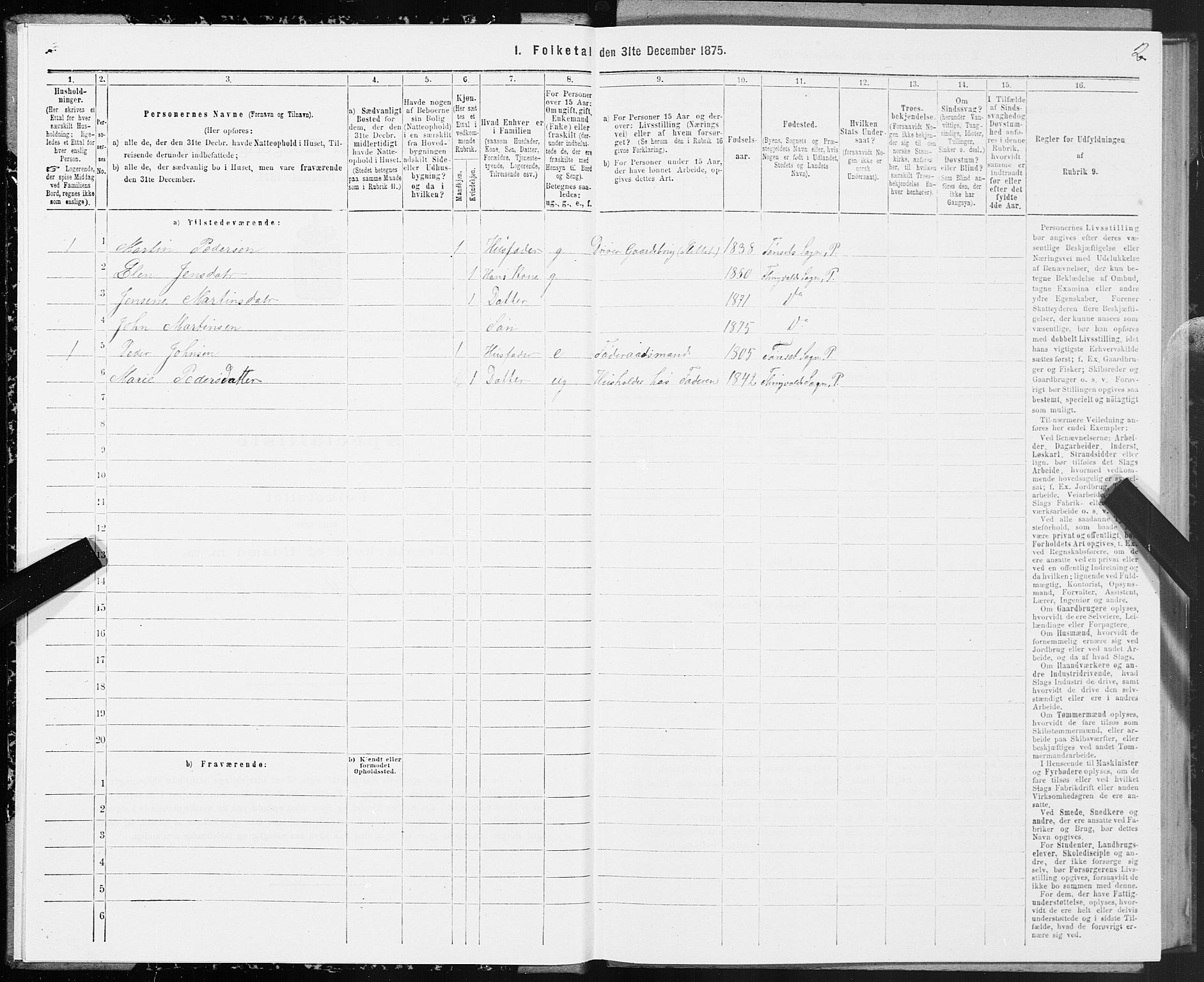 SAT, 1875 census for 1560P Tingvoll, 1875, p. 3002