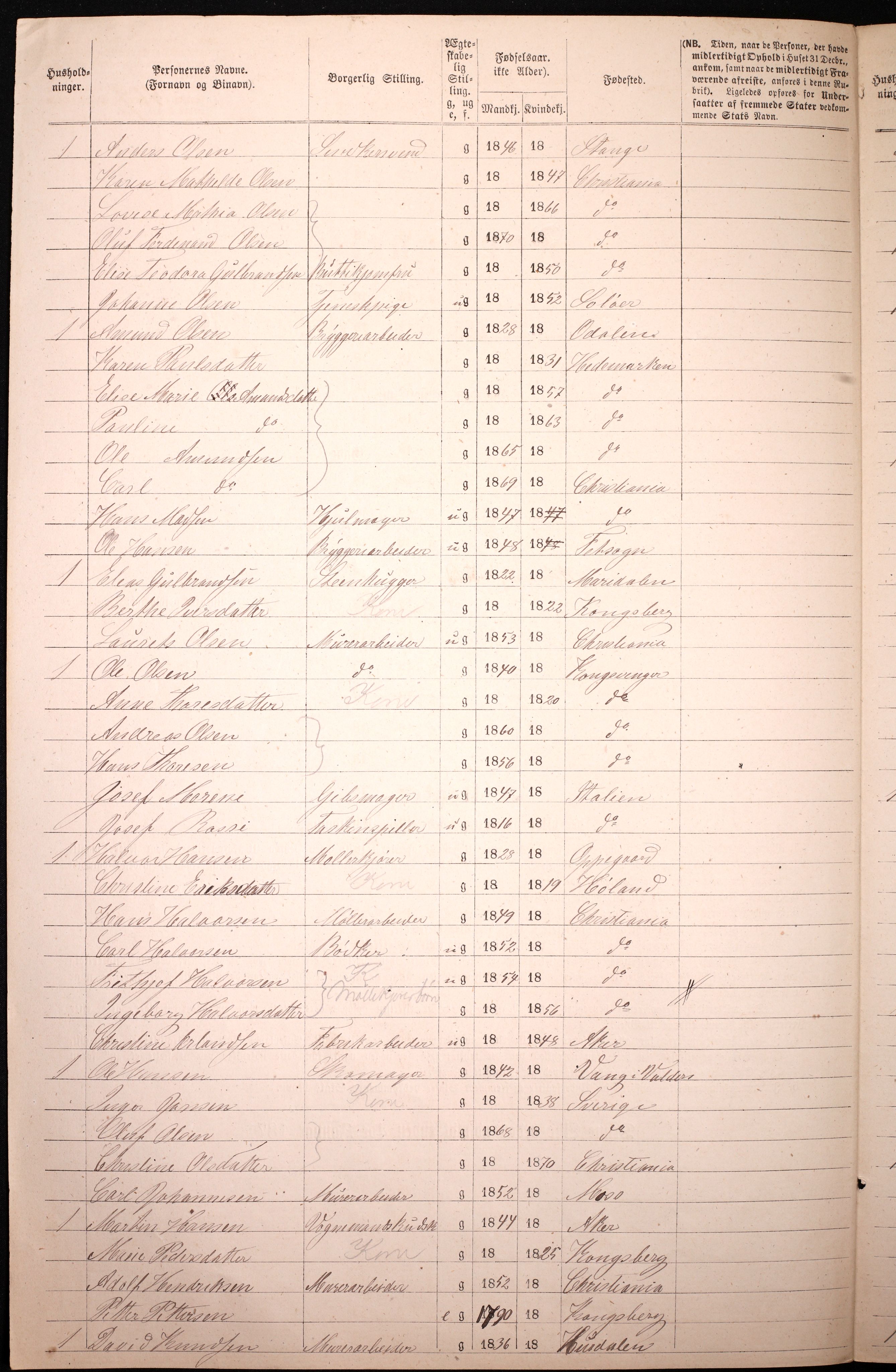 RA, 1870 census for 0301 Kristiania, 1870, p. 2645