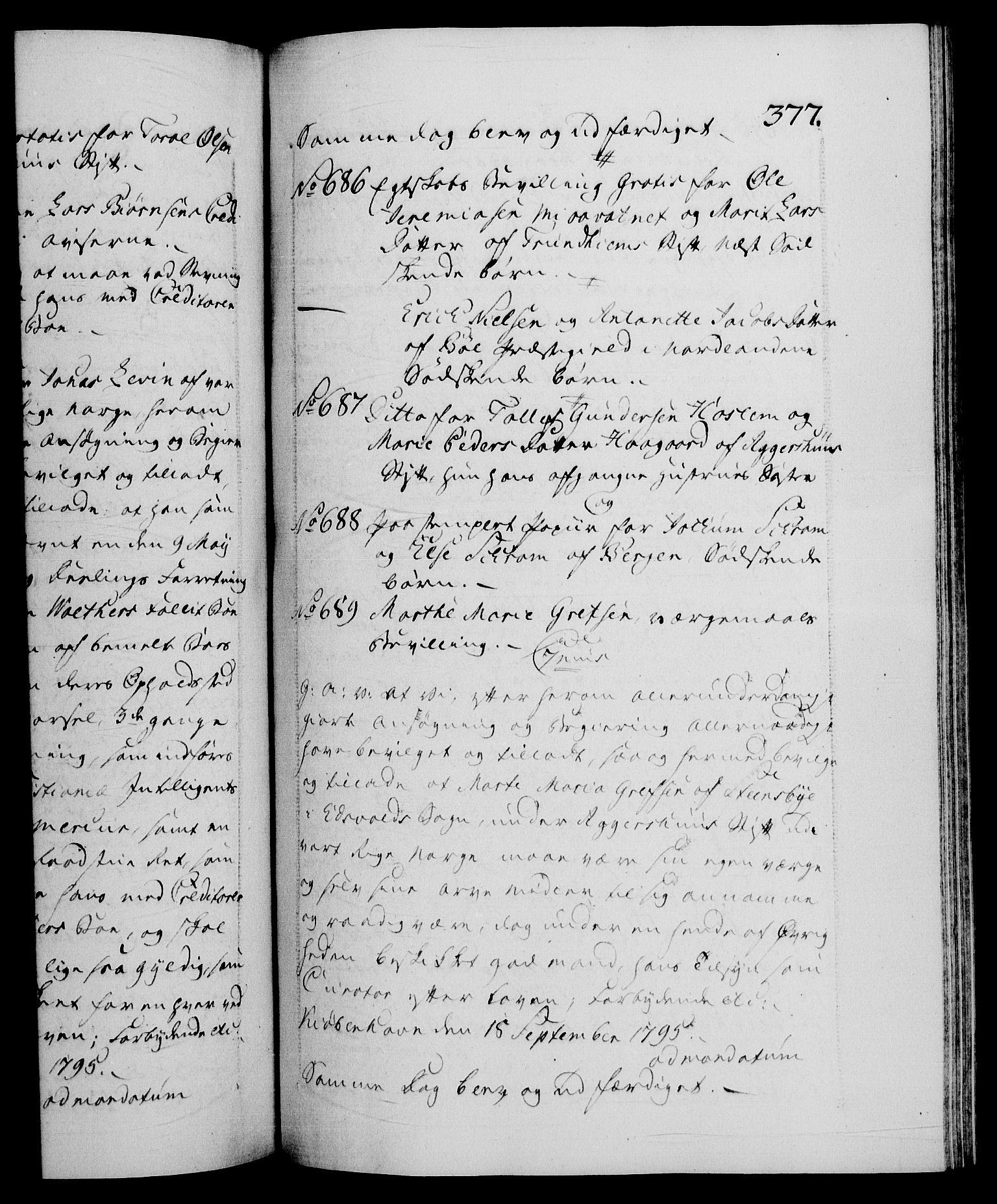Danske Kanselli 1572-1799, RA/EA-3023/F/Fc/Fca/Fcaa/L0056: Norske registre, 1795-1796, p. 377a
