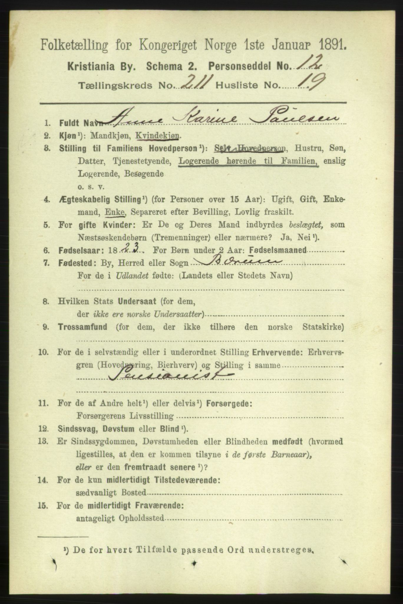 RA, 1891 census for 0301 Kristiania, 1891, p. 126334