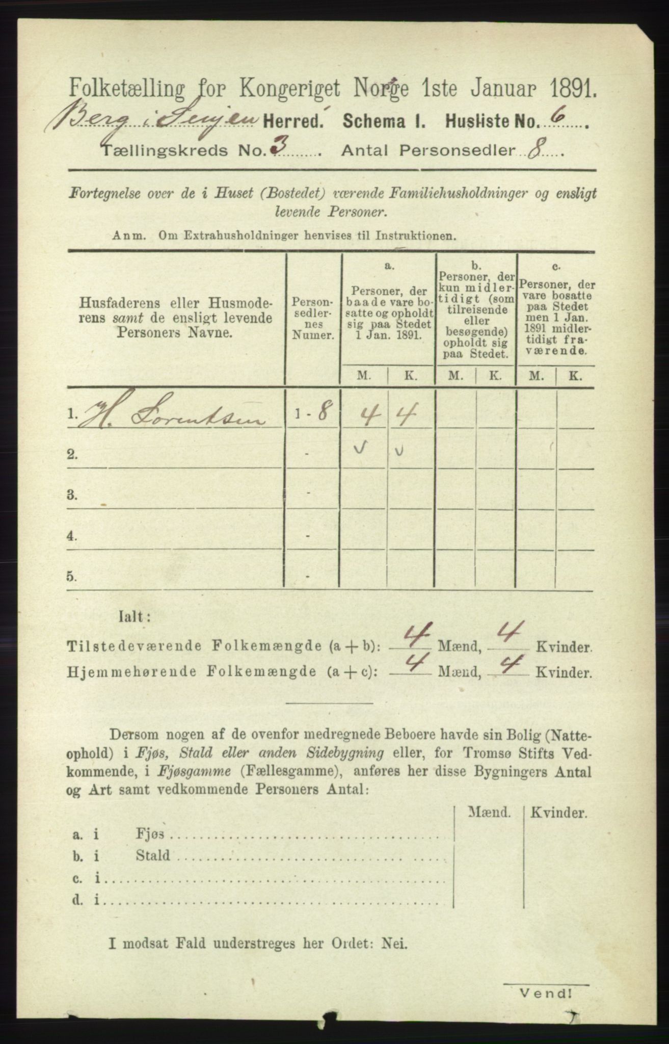 RA, 1891 census for 1929 Berg, 1891, p. 977