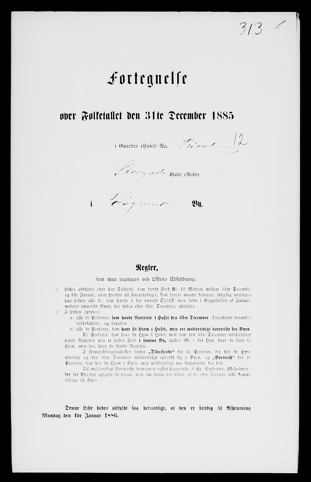 SAKO, 1885 census for 0805 Porsgrunn, 1885, p. 628