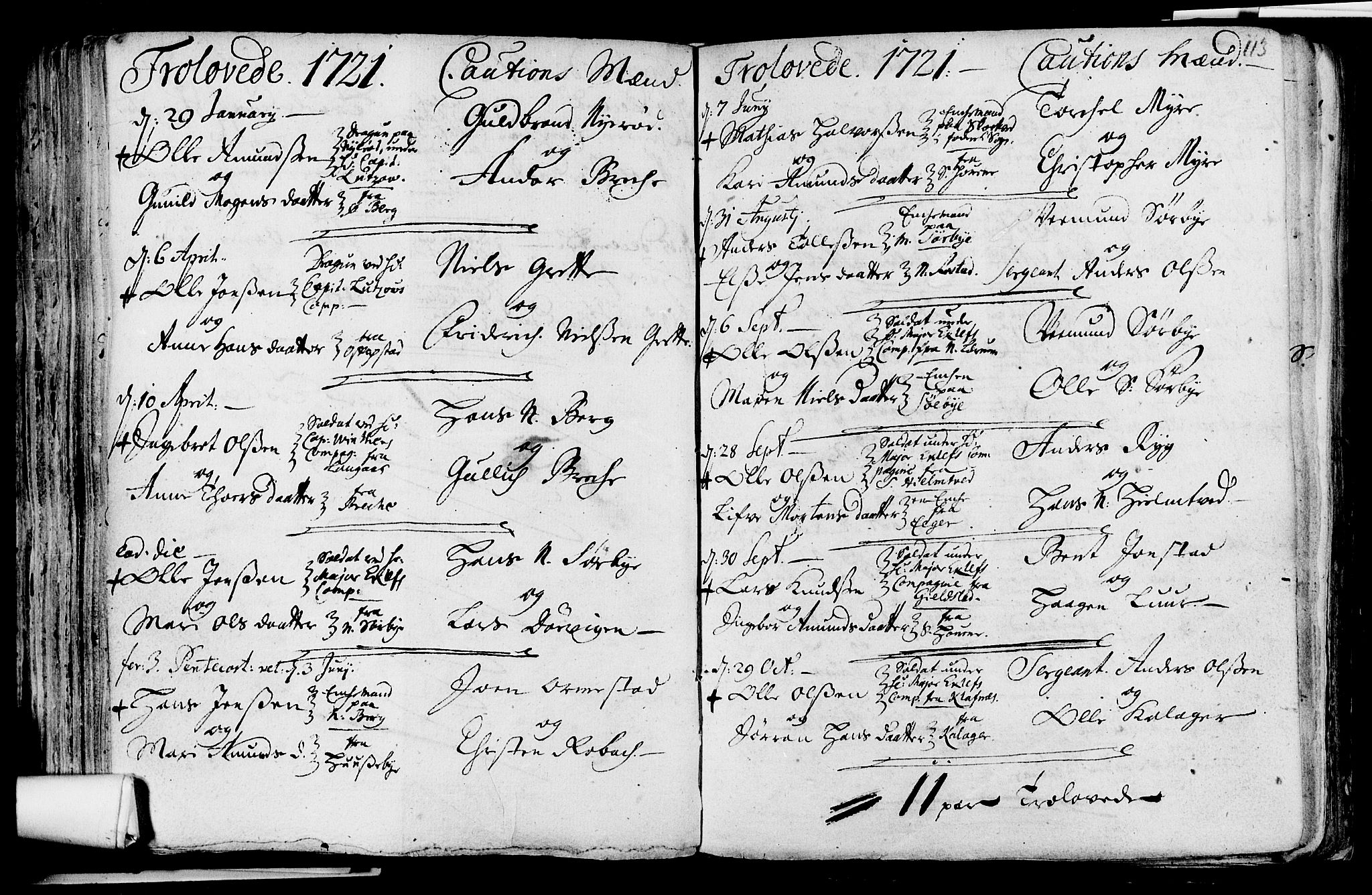 Våle kirkebøker, AV/SAKO-A-334/F/Fa/L0002: Parish register (official) no. I 2, 1705-1732, p. 113