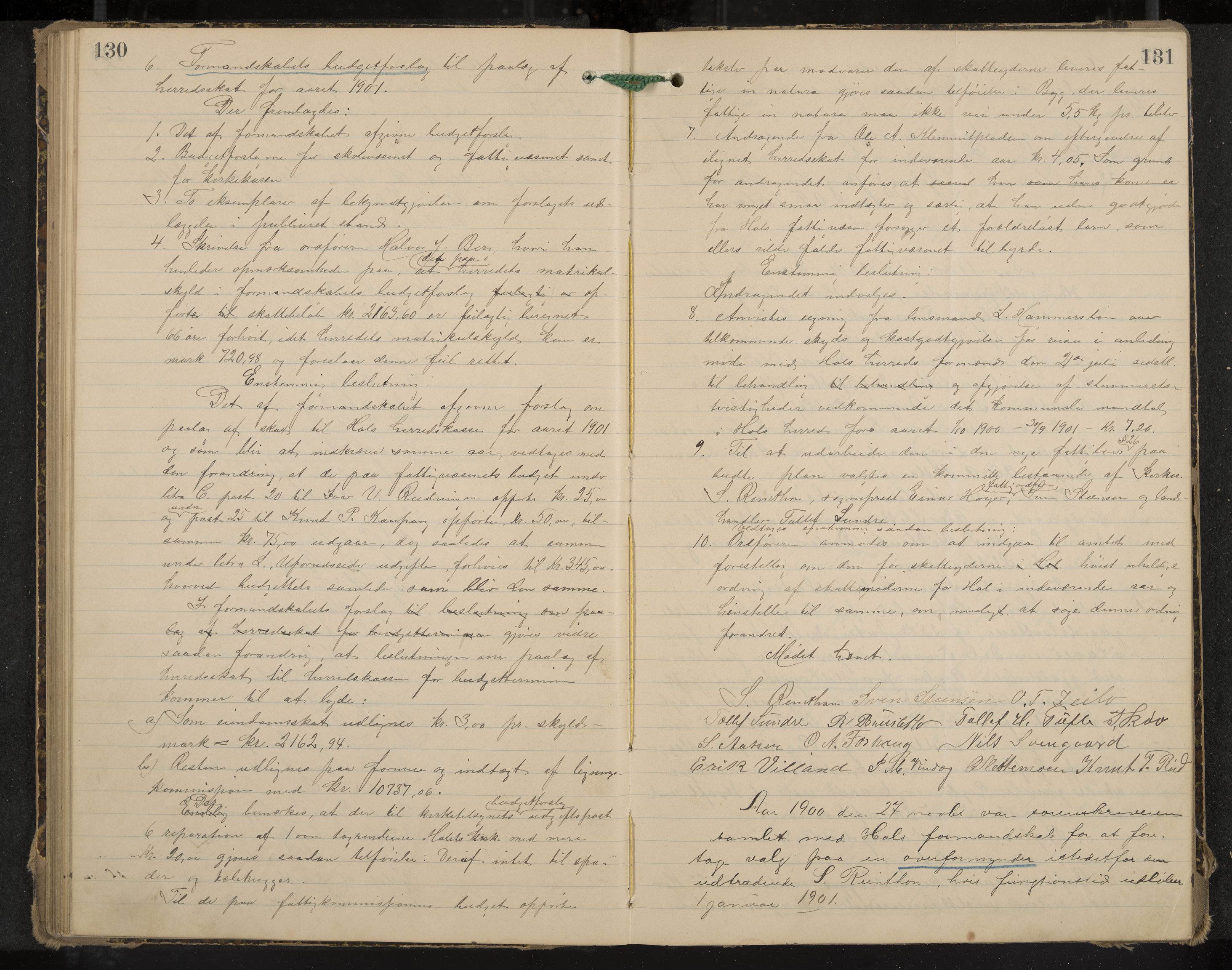 Hol formannskap og sentraladministrasjon, IKAK/0620021-1/A/L0003: Møtebok, 1897-1904, p. 130-131