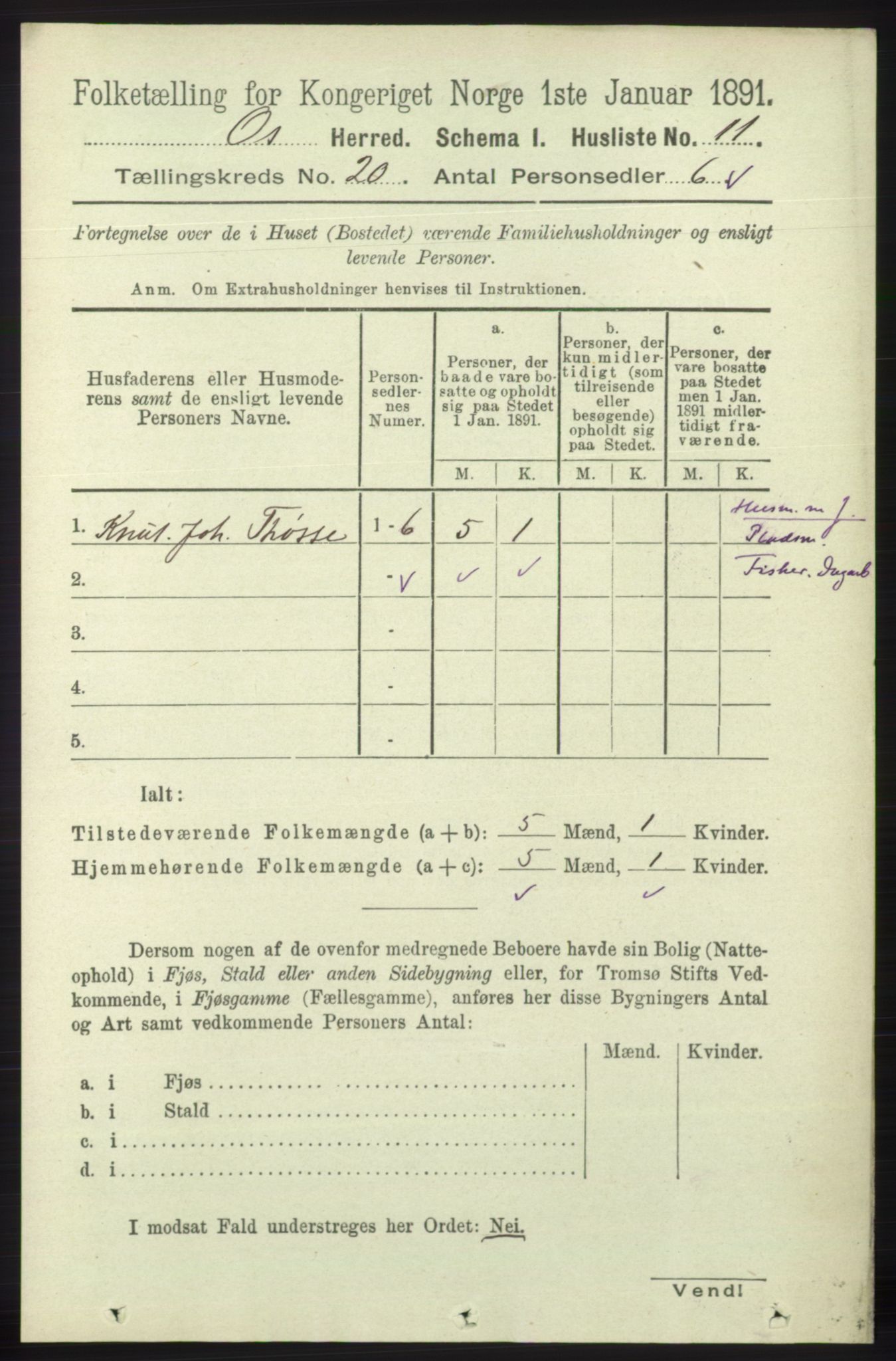 RA, 1891 census for 1243 Os, 1891, p. 4412