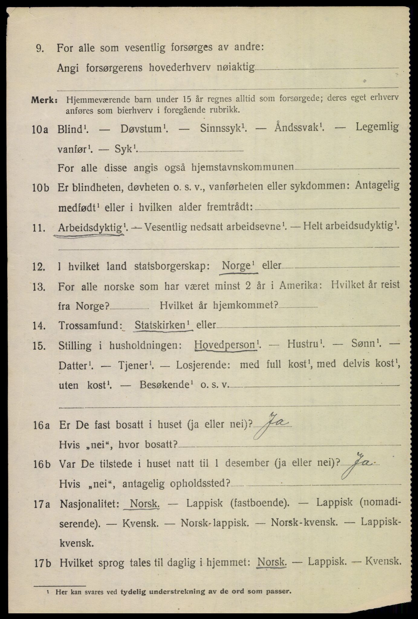 SAT, 1920 census for Beiarn, 1920, p. 4545