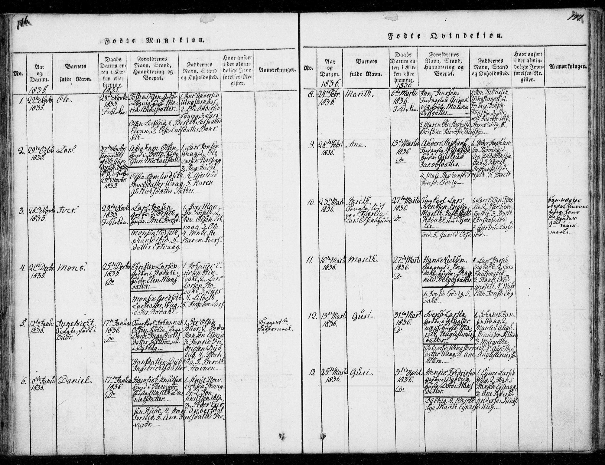 Ministerialprotokoller, klokkerbøker og fødselsregistre - Møre og Romsdal, AV/SAT-A-1454/578/L0903: Parish register (official) no. 578A02, 1819-1838, p. 176-177