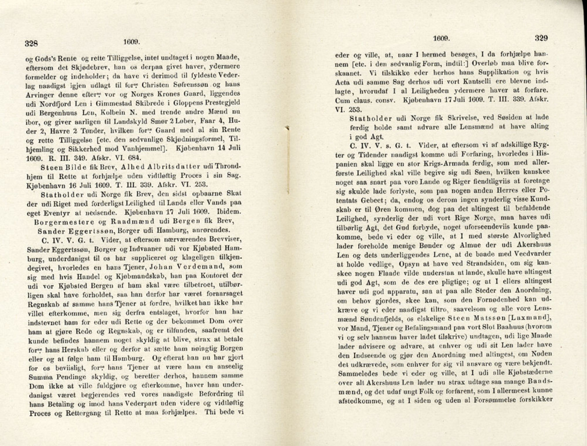 Publikasjoner utgitt av Det Norske Historiske Kildeskriftfond, PUBL/-/-/-: Norske Rigs-Registranter, bind 4, 1603-1618, p. 328-329