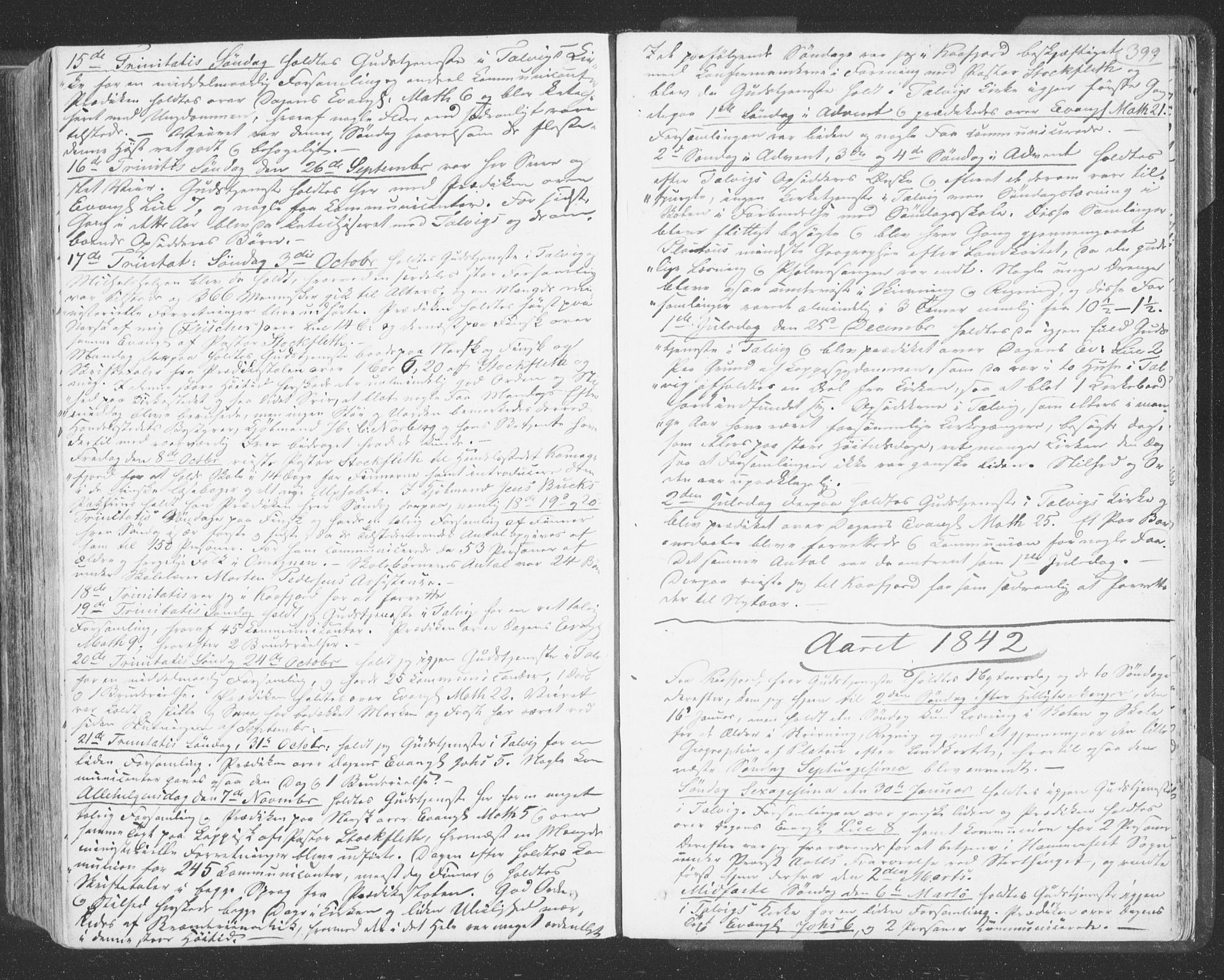 Talvik sokneprestkontor, SATØ/S-1337/H/Ha/L0009kirke: Parish register (official) no. 9, 1837-1852, p. 399