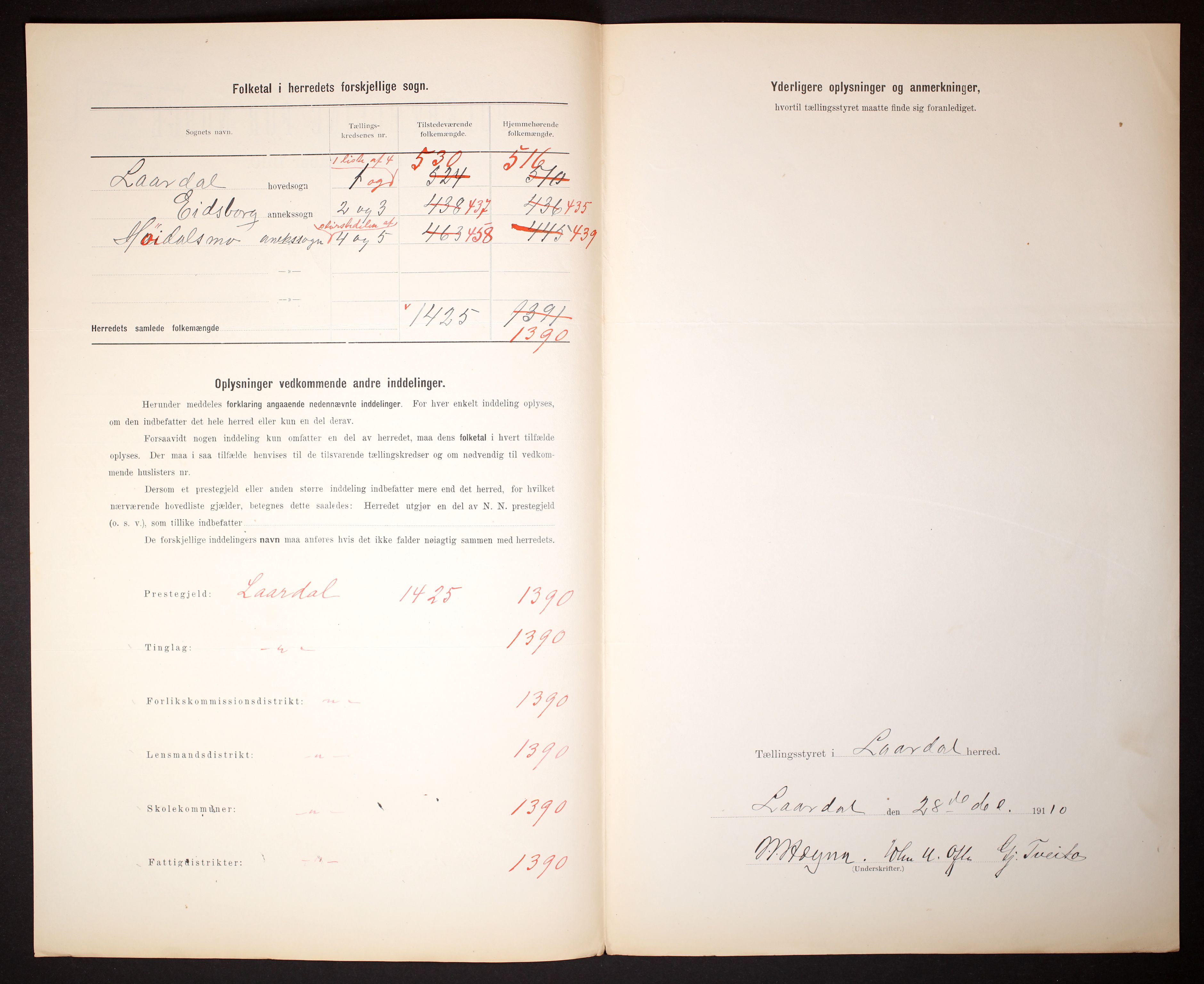 RA, 1910 census for Lårdal, 1910, p. 3