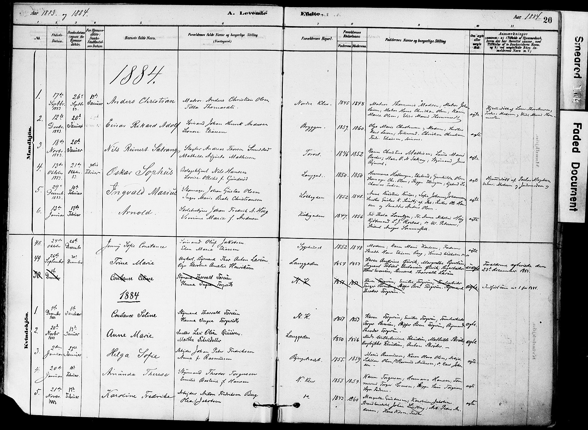 Holmestrand kirkebøker, AV/SAKO-A-346/F/Fa/L0004: Parish register (official) no. 4, 1880-1901, p. 26