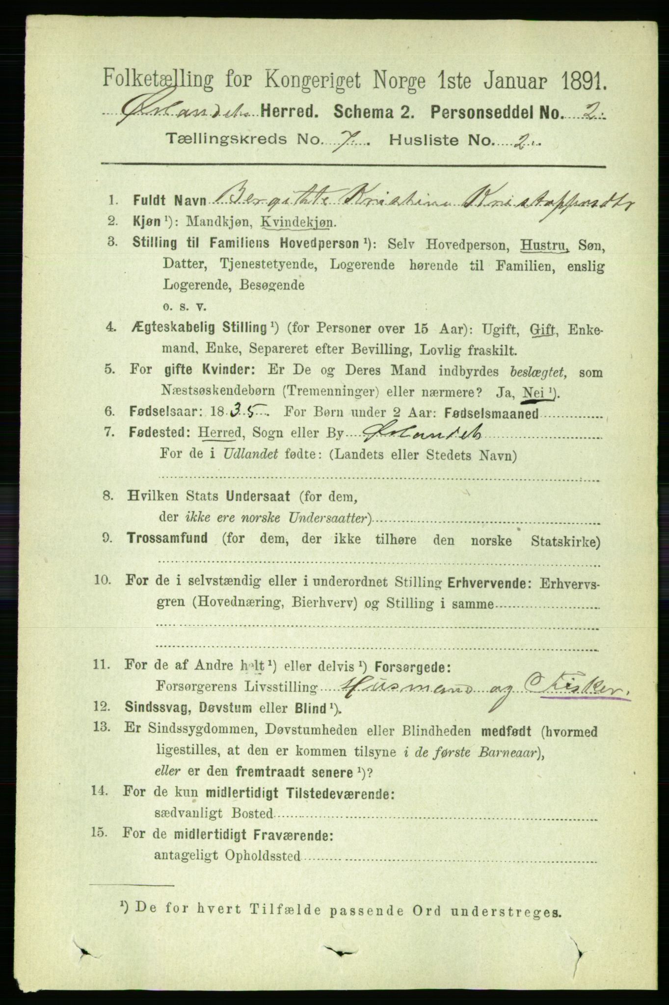 RA, 1891 census for 1621 Ørland, 1891, p. 2476