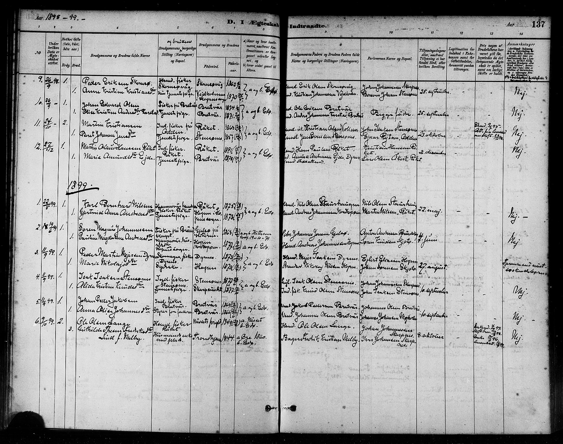 Ministerialprotokoller, klokkerbøker og fødselsregistre - Møre og Romsdal, AV/SAT-A-1454/582/L0947: Parish register (official) no. 582A01, 1880-1900, p. 137