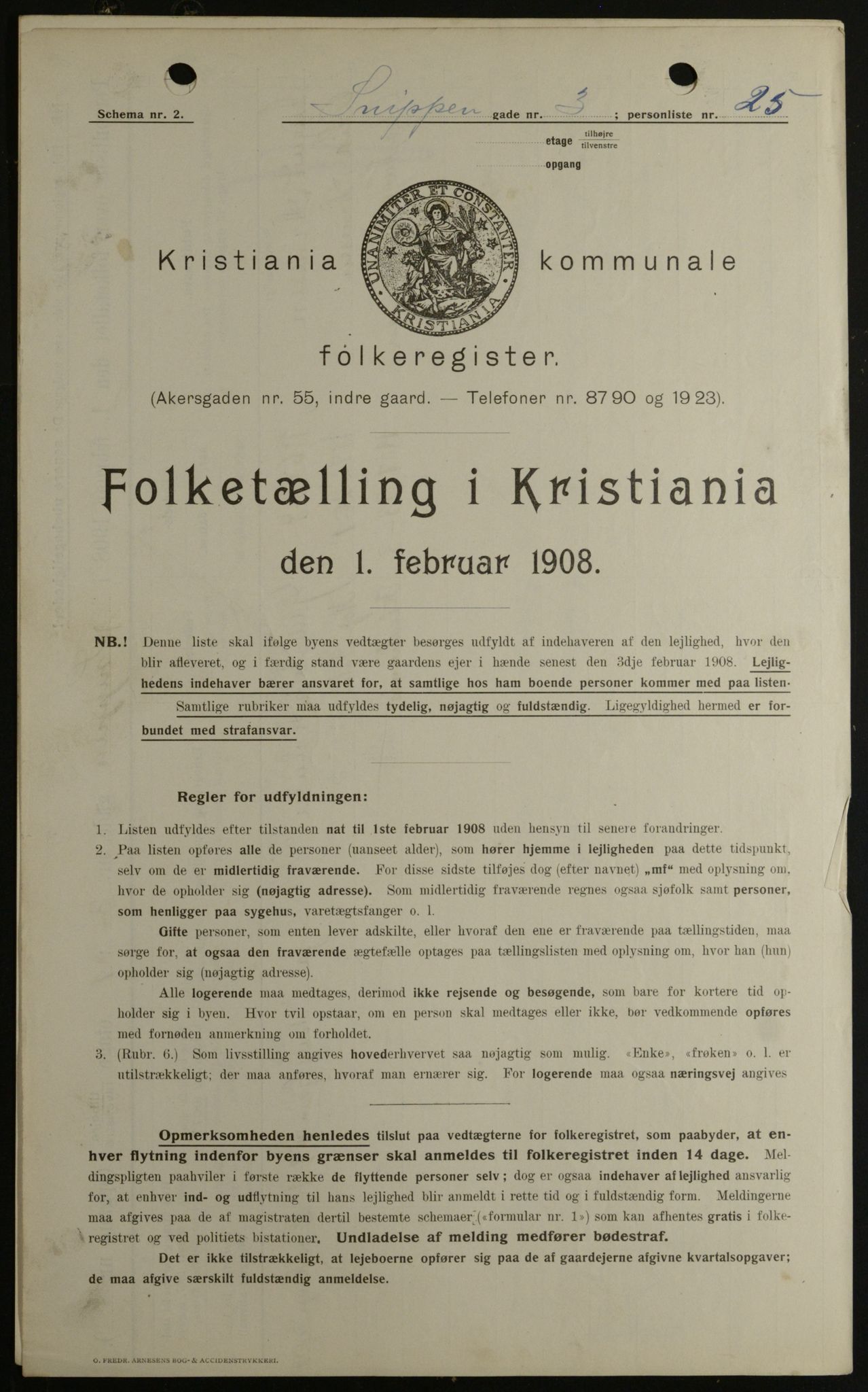 OBA, Municipal Census 1908 for Kristiania, 1908, p. 88173