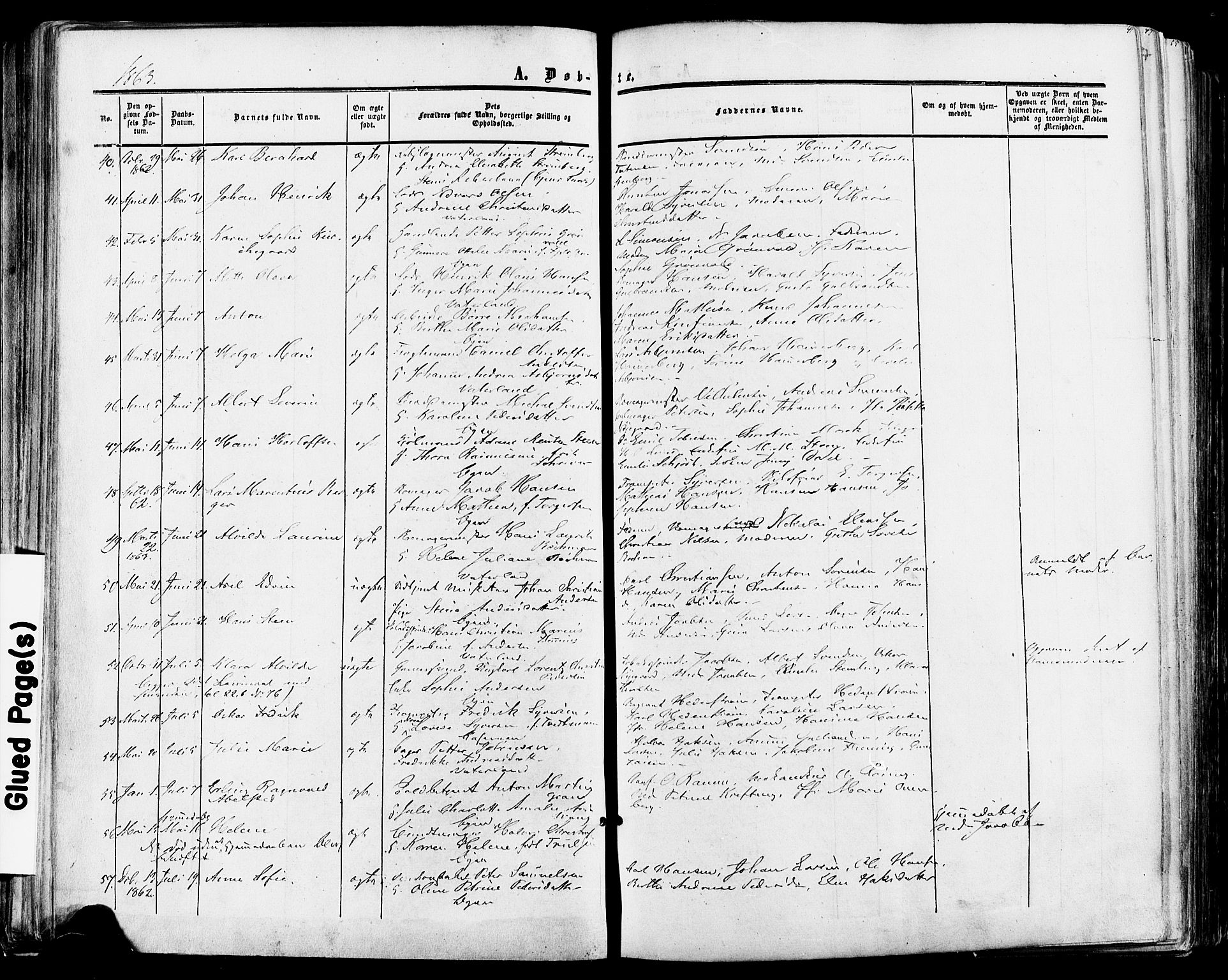 Fredrikstad prestekontor Kirkebøker, AV/SAO-A-11082/F/Fa/L0006: Parish register (official) no. 6, 1857-1878, p. 41