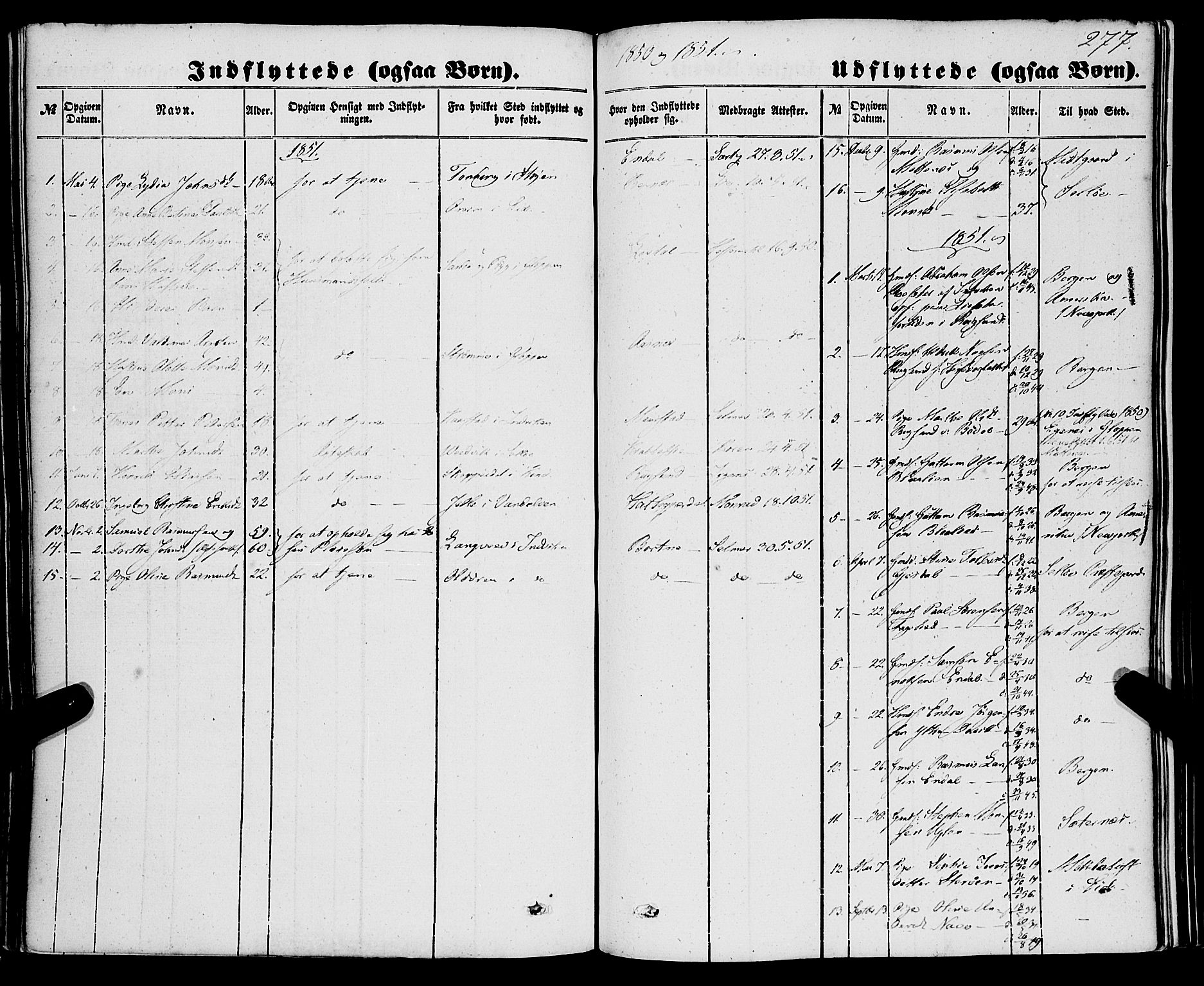 Davik sokneprestembete, SAB/A-79701/H/Haa/Haaa/L0005: Parish register (official) no. A 5, 1850-1866, p. 277
