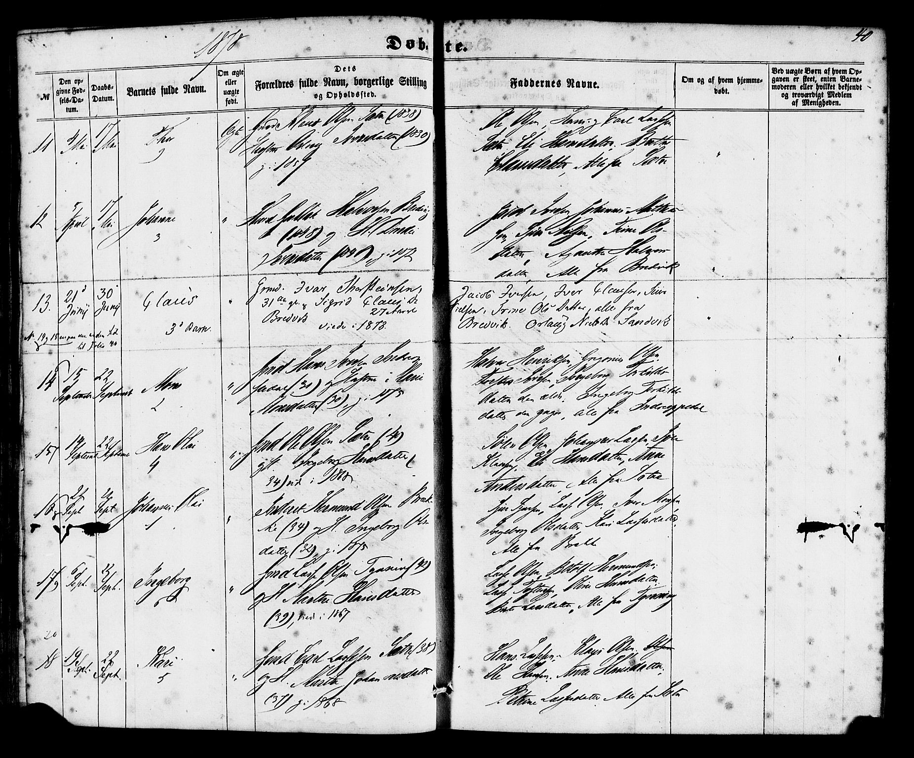 Gulen sokneprestembete, SAB/A-80201/H/Haa/Haac/L0001: Parish register (official) no. C 1, 1859-1881, p. 40