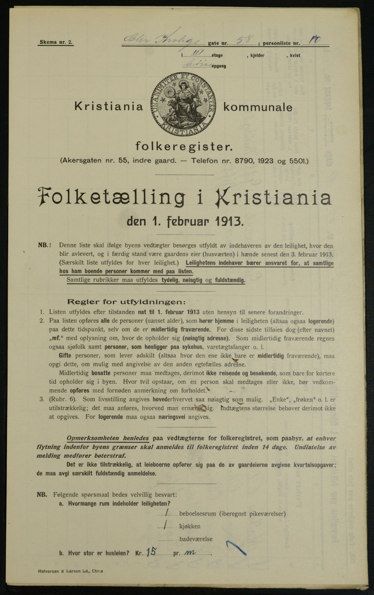 OBA, Municipal Census 1913 for Kristiania, 1913, p. 12355