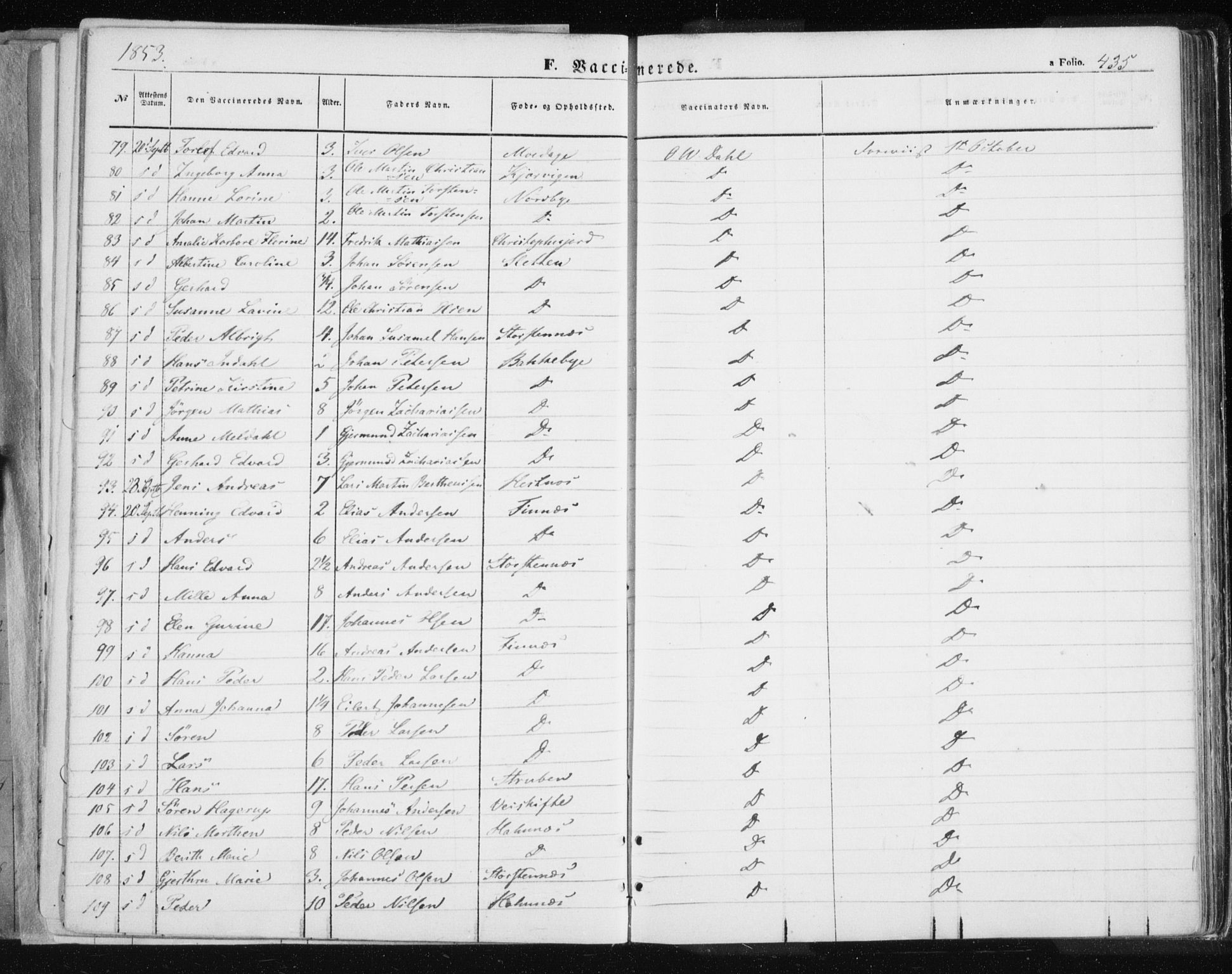 Tromsø sokneprestkontor/stiftsprosti/domprosti, SATØ/S-1343/G/Ga/L0010kirke: Parish register (official) no. 10, 1848-1855, p. 435