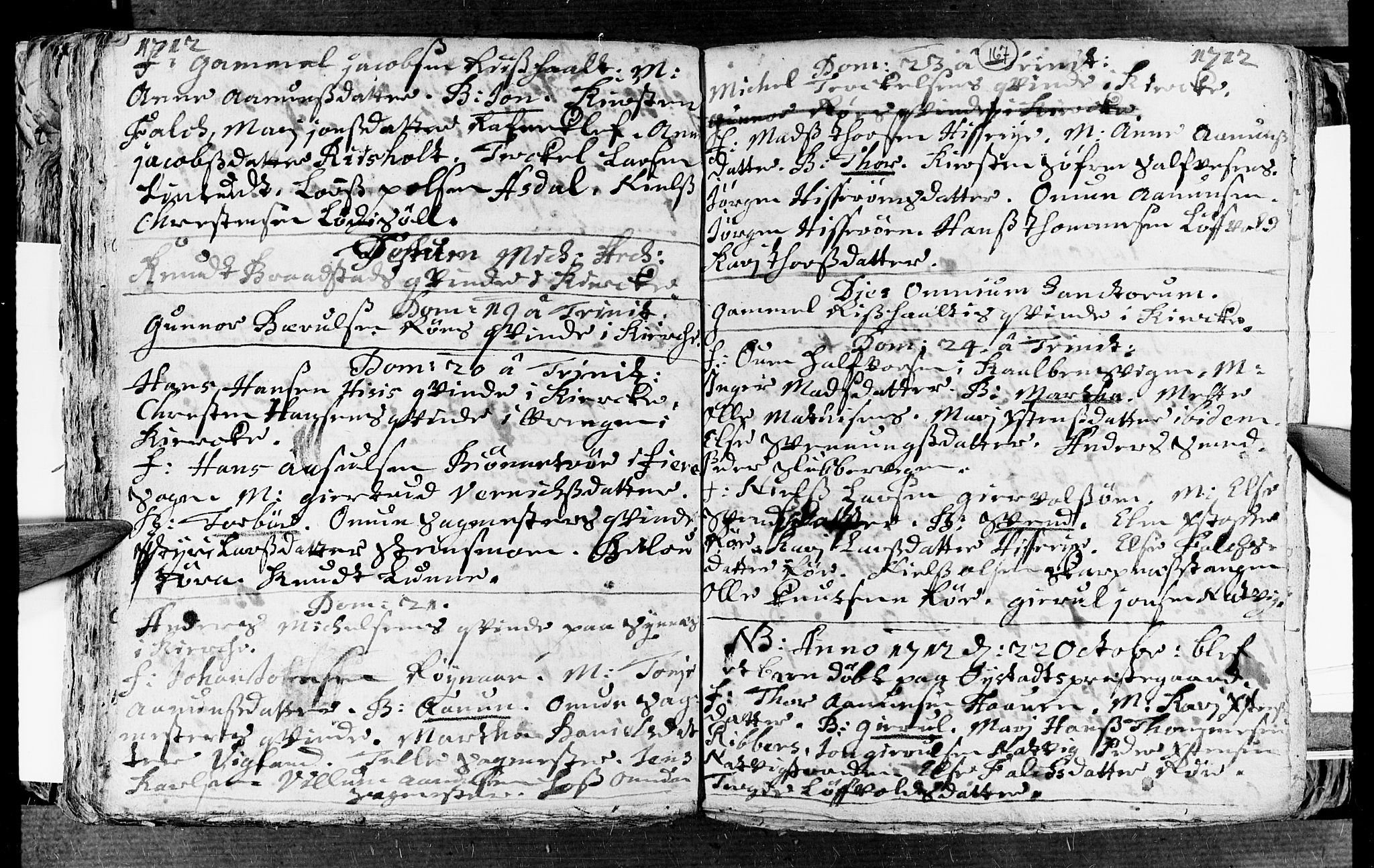 Øyestad sokneprestkontor, AV/SAK-1111-0049/F/Fa/L0002: Parish register (official) no. A 2, 1692-1722, p. 167