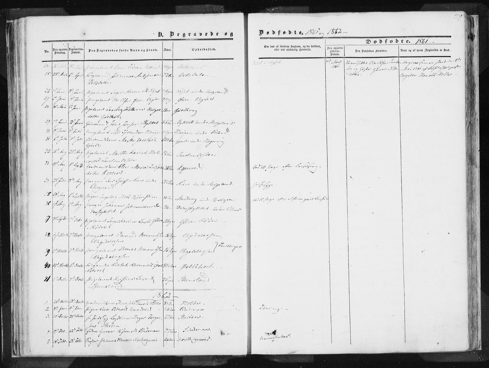 Vikedal sokneprestkontor, SAST/A-101840/01/IV: Parish register (official) no. A 6.2, 1851-1867, p. 319