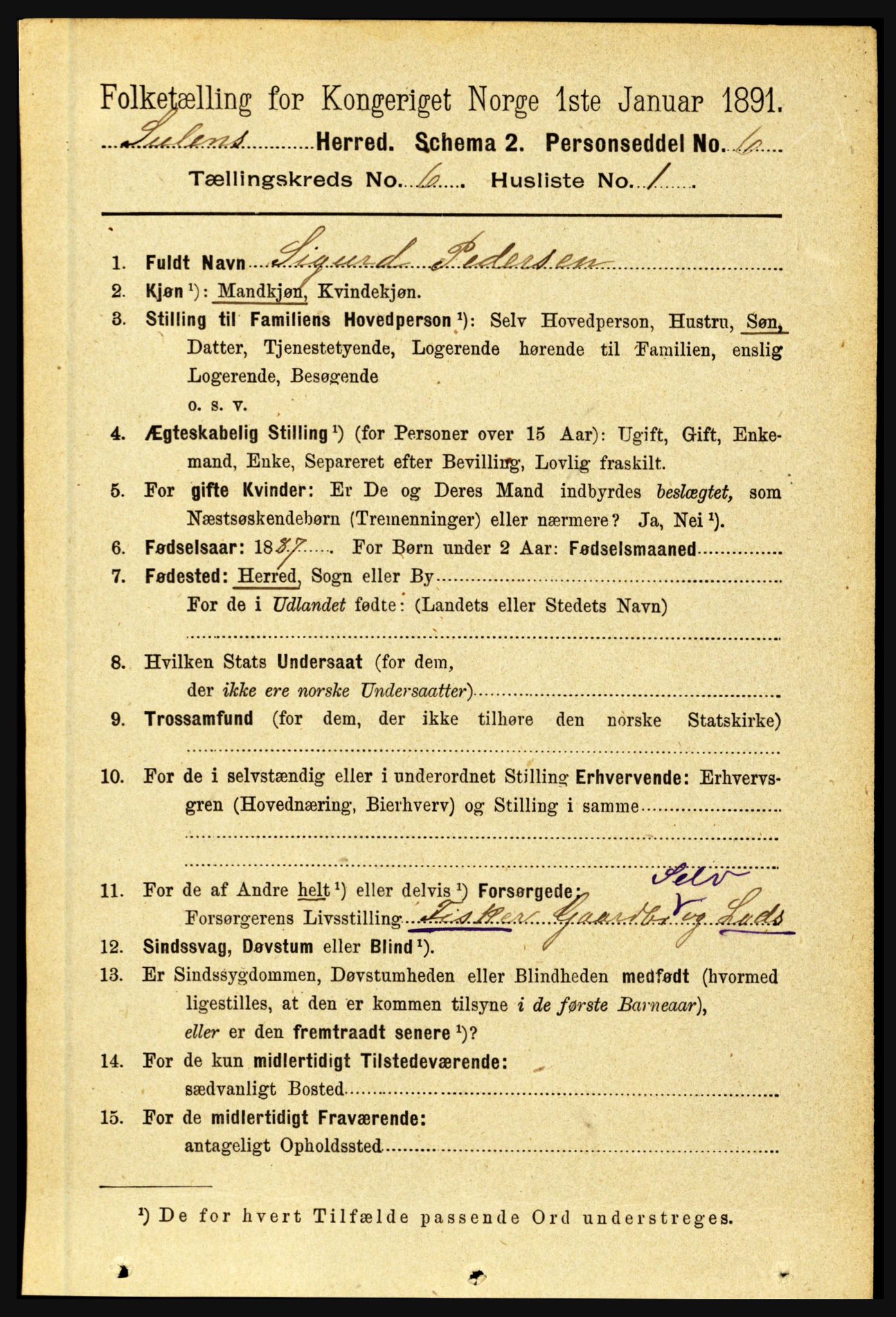 RA, 1891 census for 1412 Solund, 1891, p. 2019