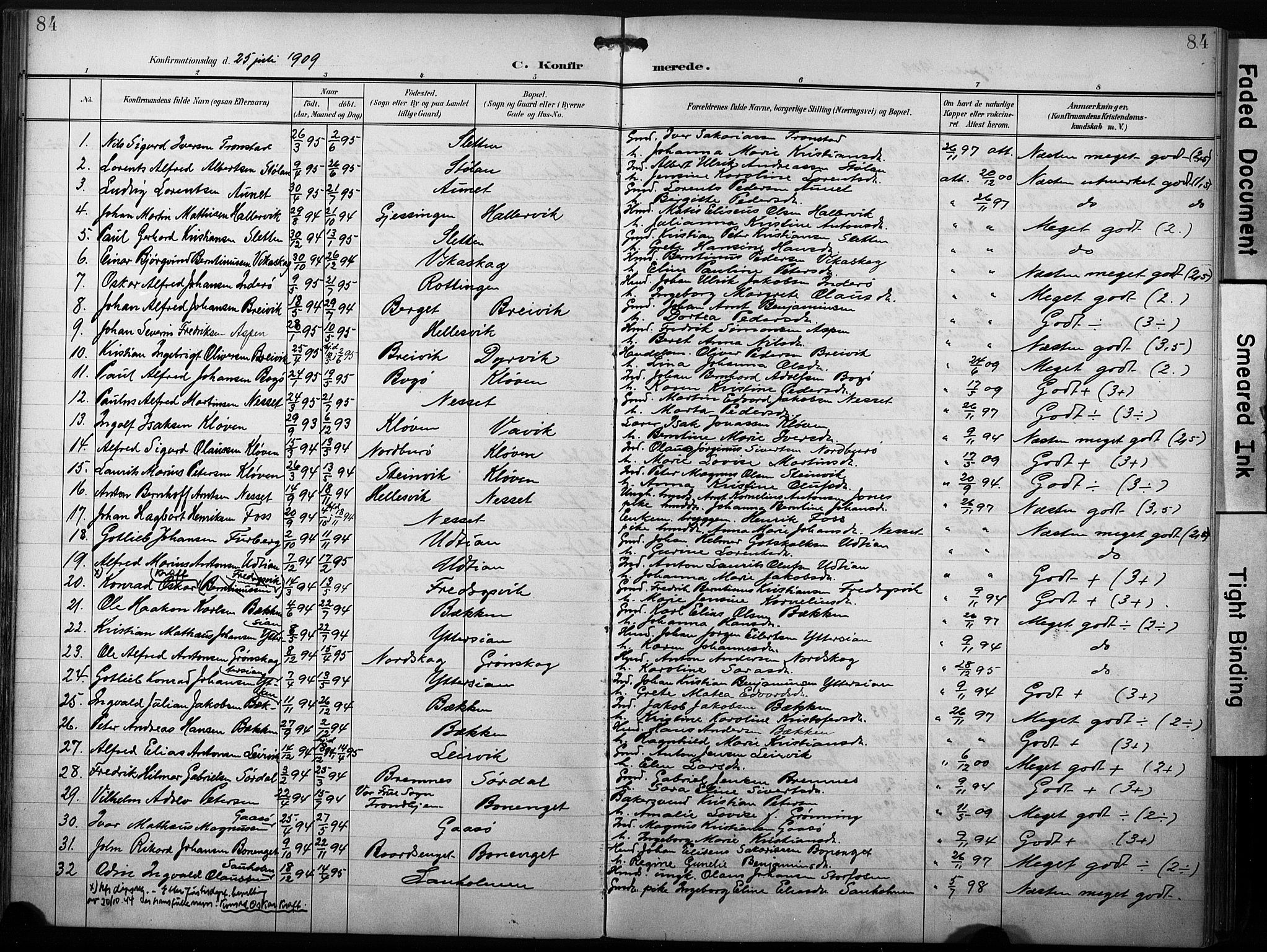 Ministerialprotokoller, klokkerbøker og fødselsregistre - Sør-Trøndelag, SAT/A-1456/640/L0580: Parish register (official) no. 640A05, 1902-1910, p. 84