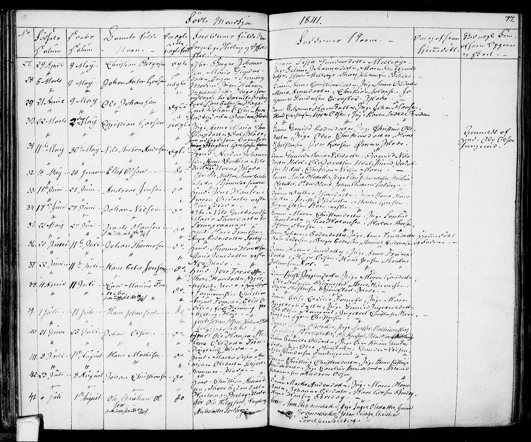 Eidsberg prestekontor Kirkebøker, SAO/A-10905/F/Fa/L0008: Parish register (official) no. I 8, 1832-1848, p. 77